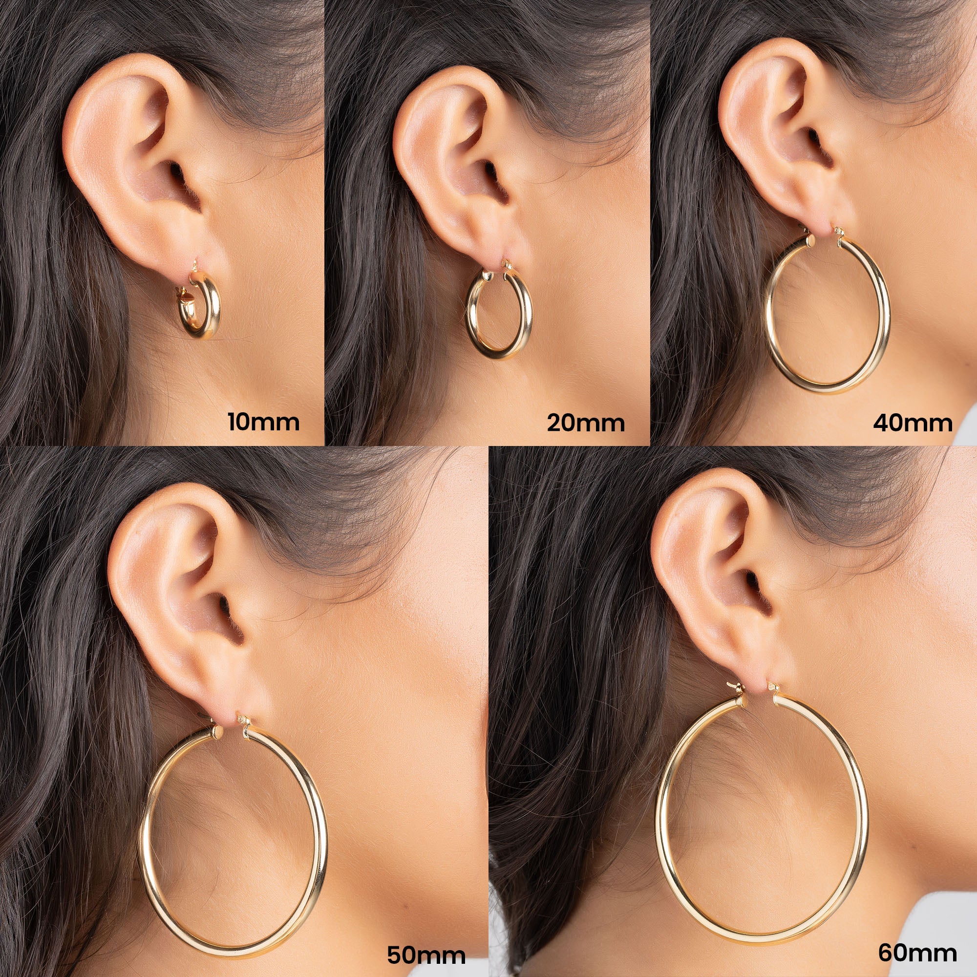18K Gold Plated 4MM Solid Hoop Earrings