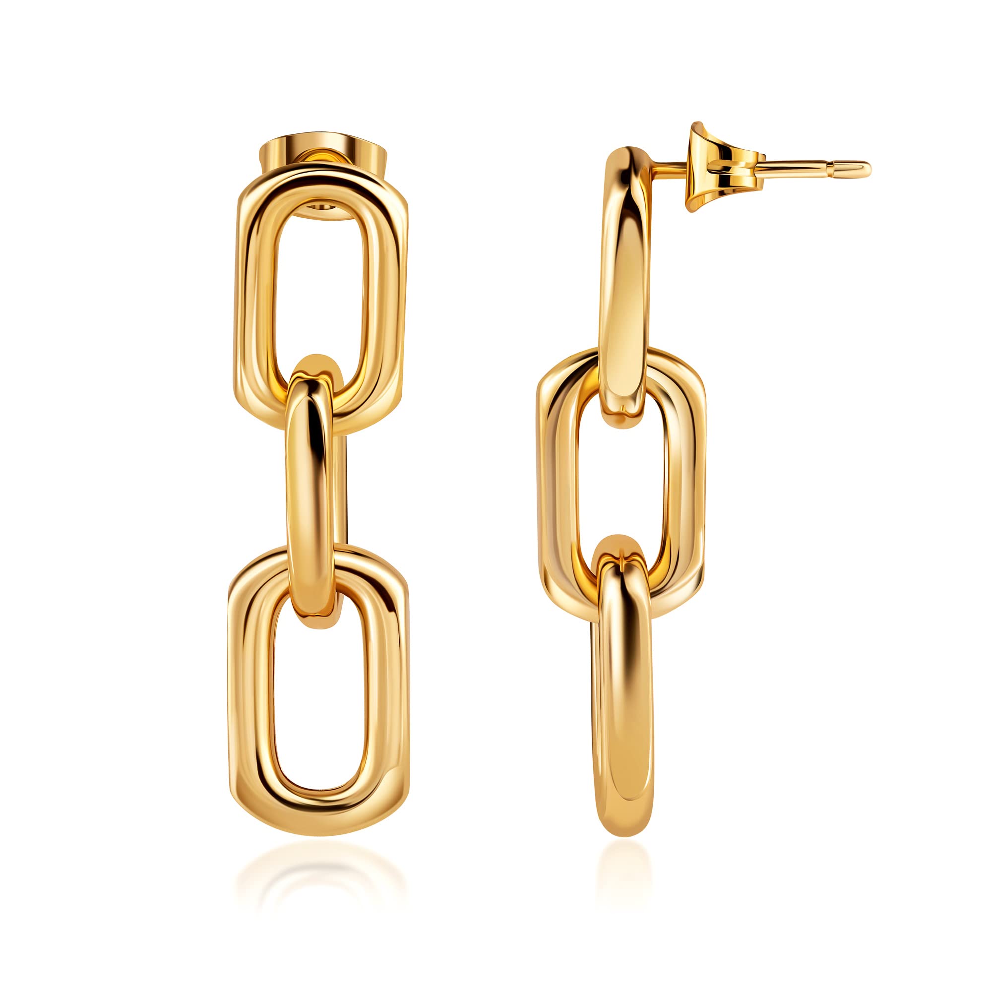 18K Gold Plated Chained Earrings