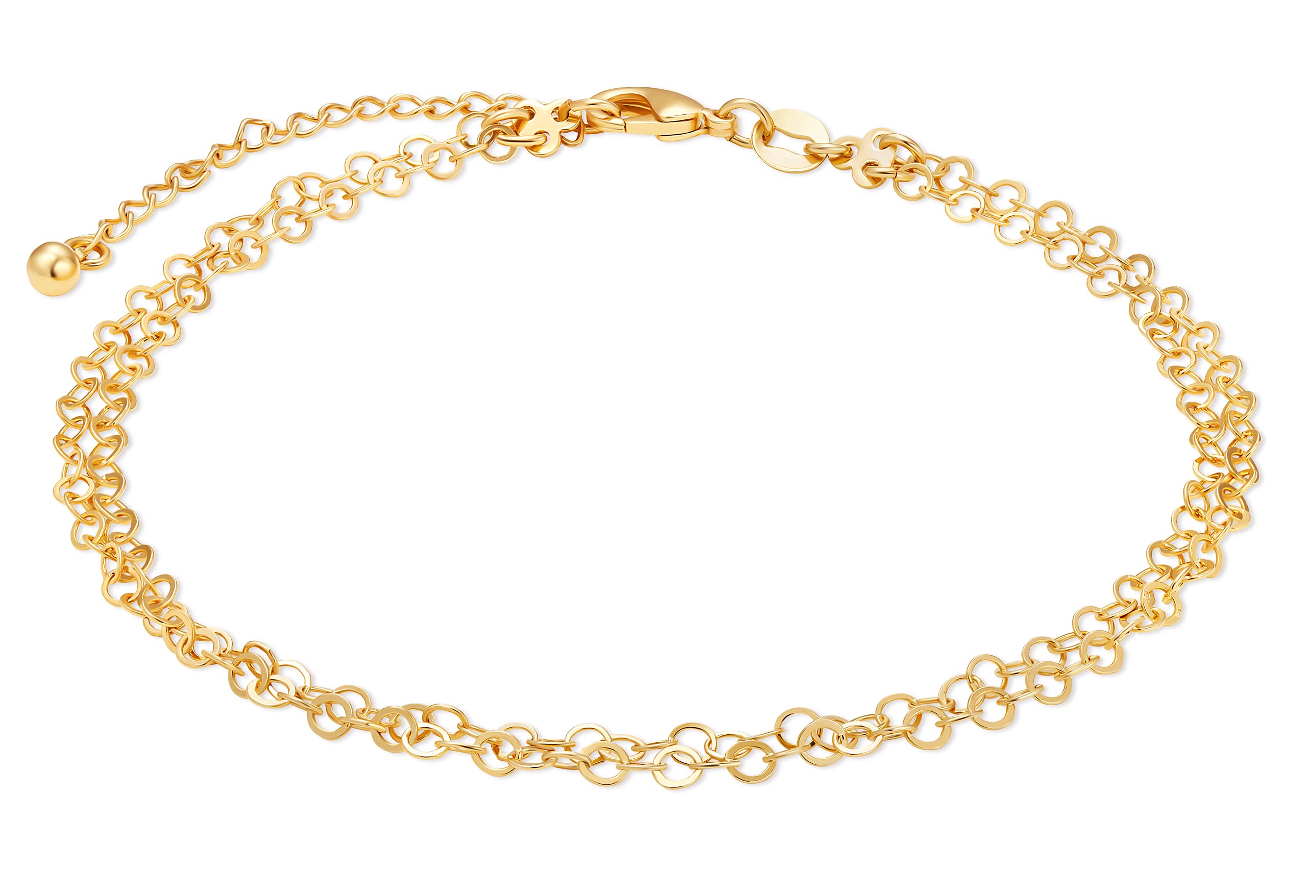18K Gold Plated Layered Anklet