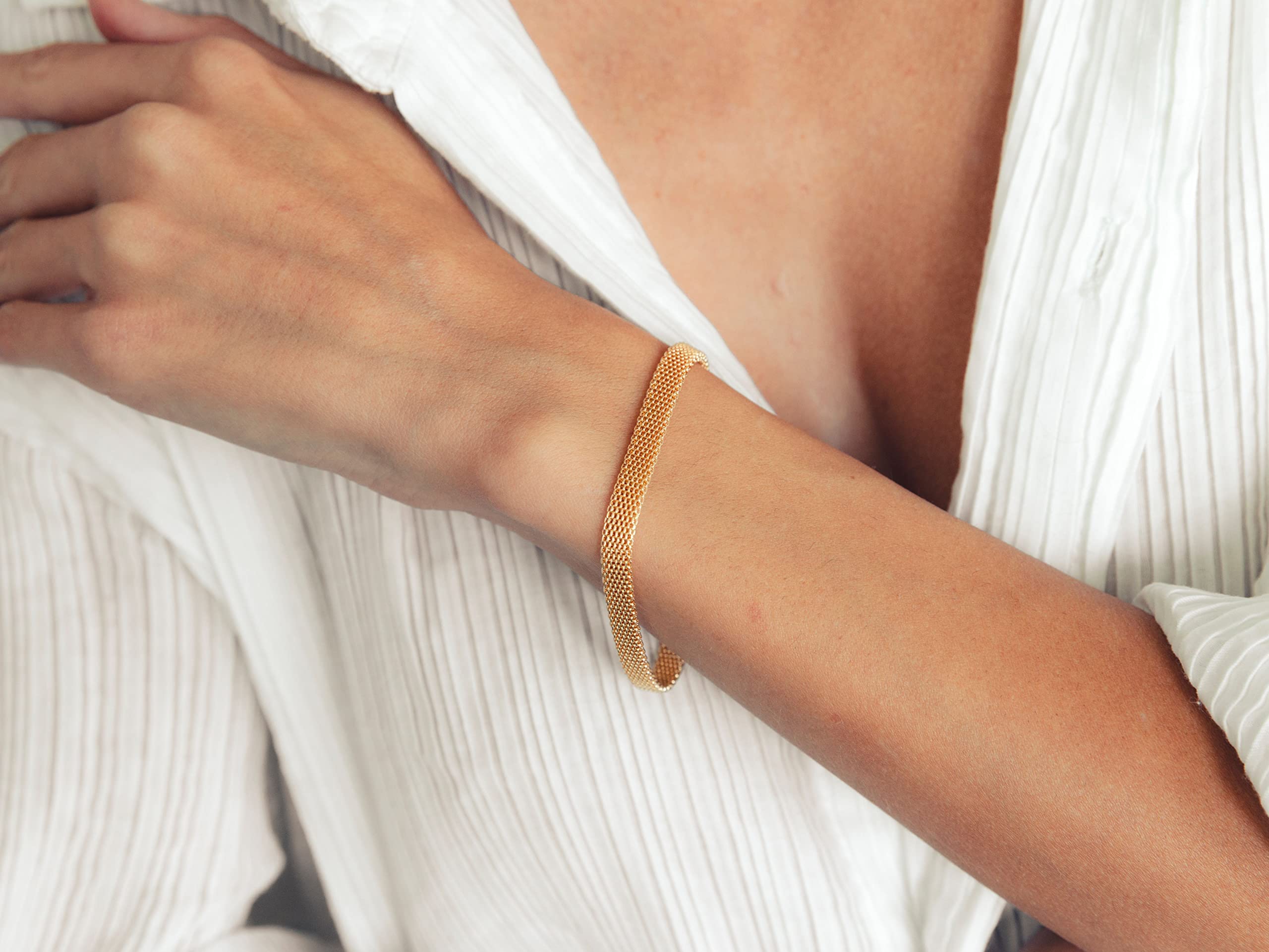 18K Gold Plated Mesh Bracelet