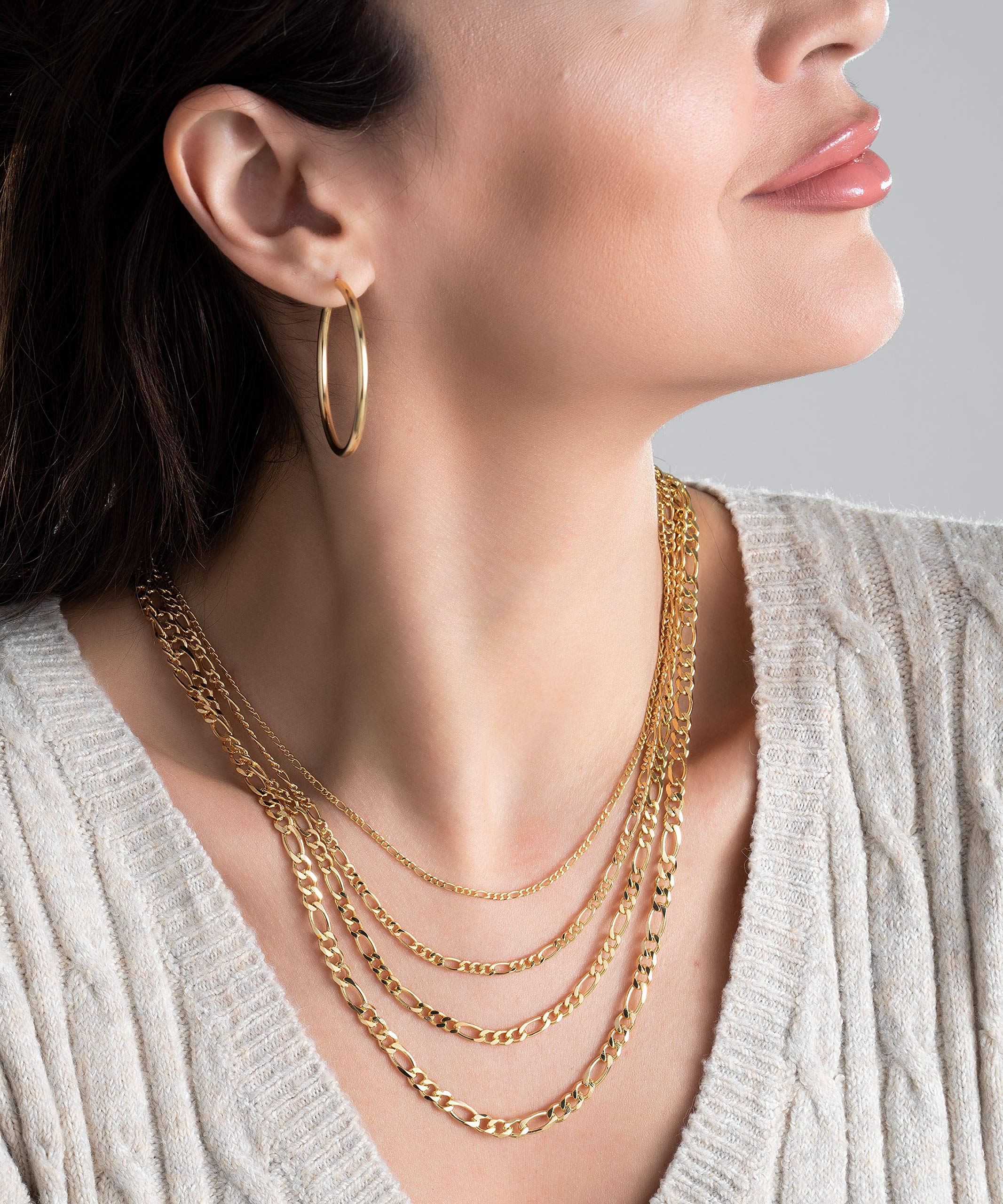 18K Gold Plated 5MM Figaro Necklace