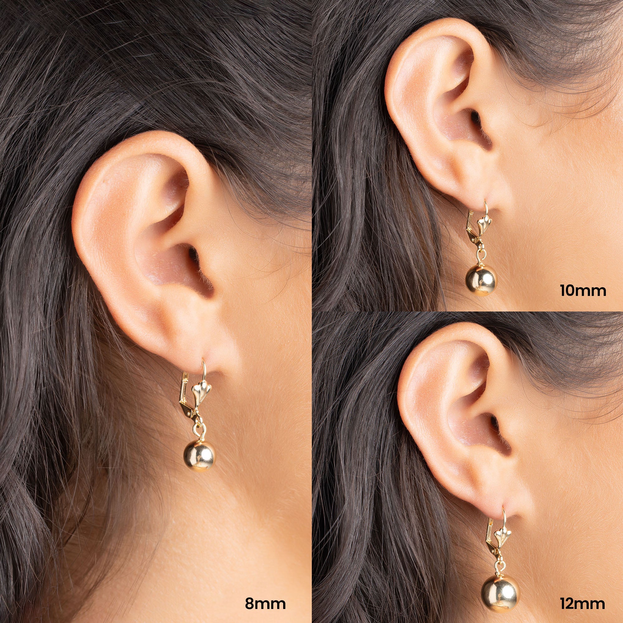 18K Gold Plated Dangling Ball Drop Earrings