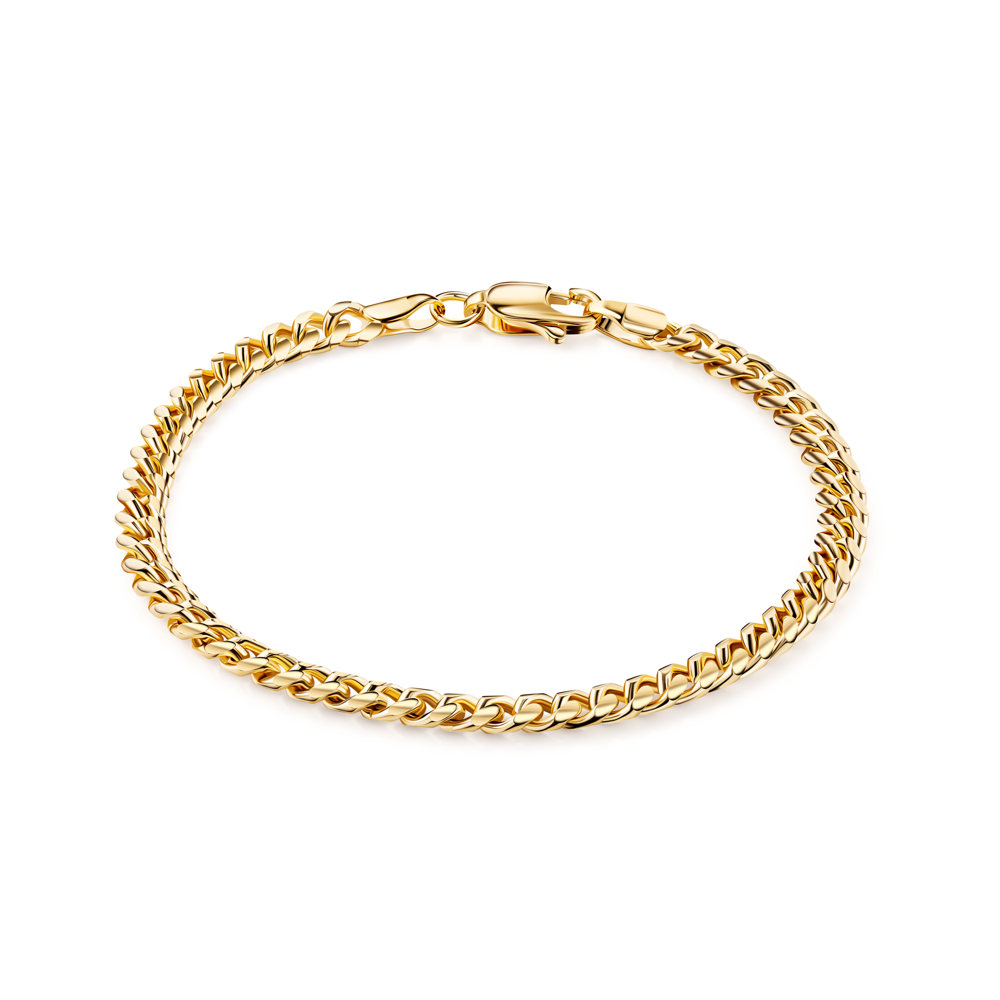 18K Gold Plated Miami Cuban Link Bracelet 4mm Thickness