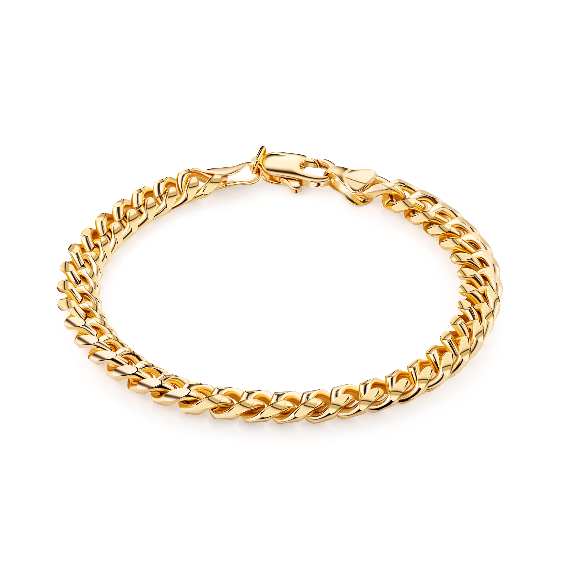 18K Gold Plated Miami Cuban Link Bracelet 6mm Thick