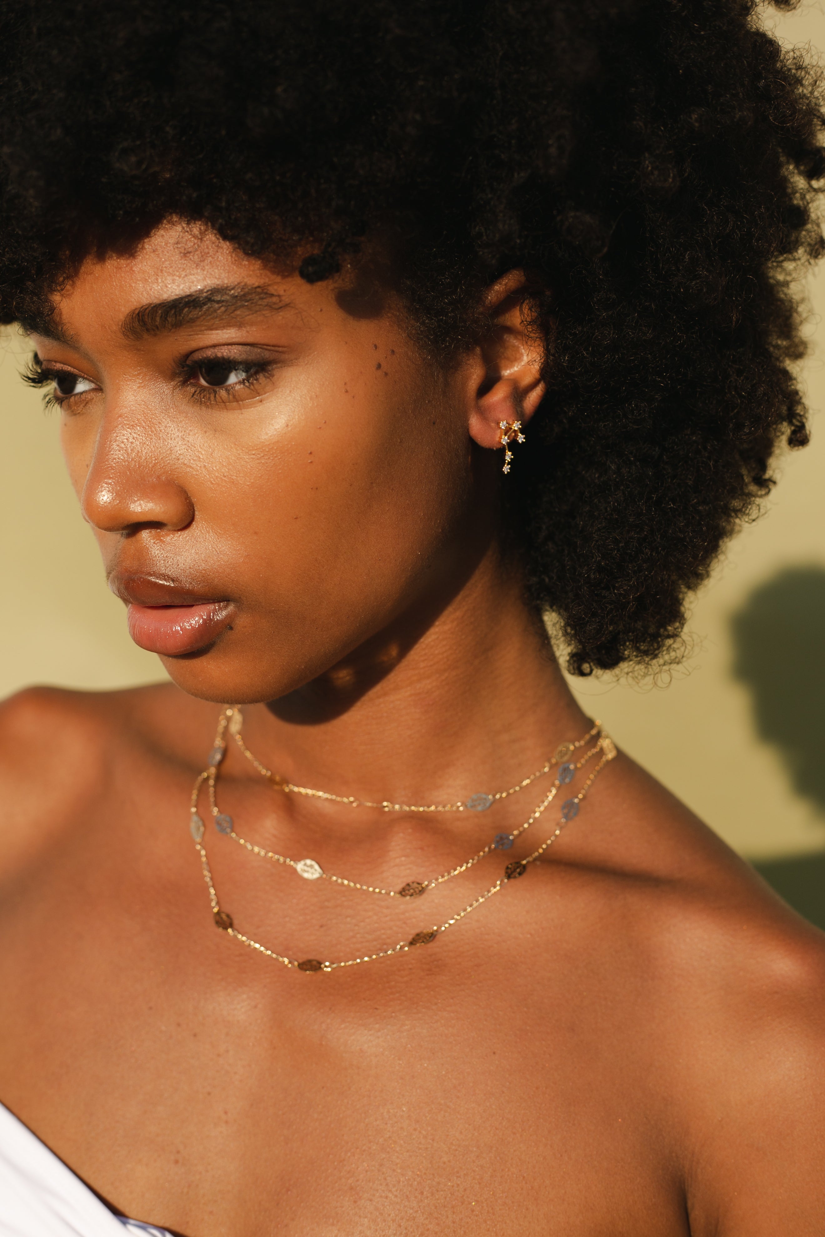 18K Gold Plated Cascading Layer Leaf Necklace