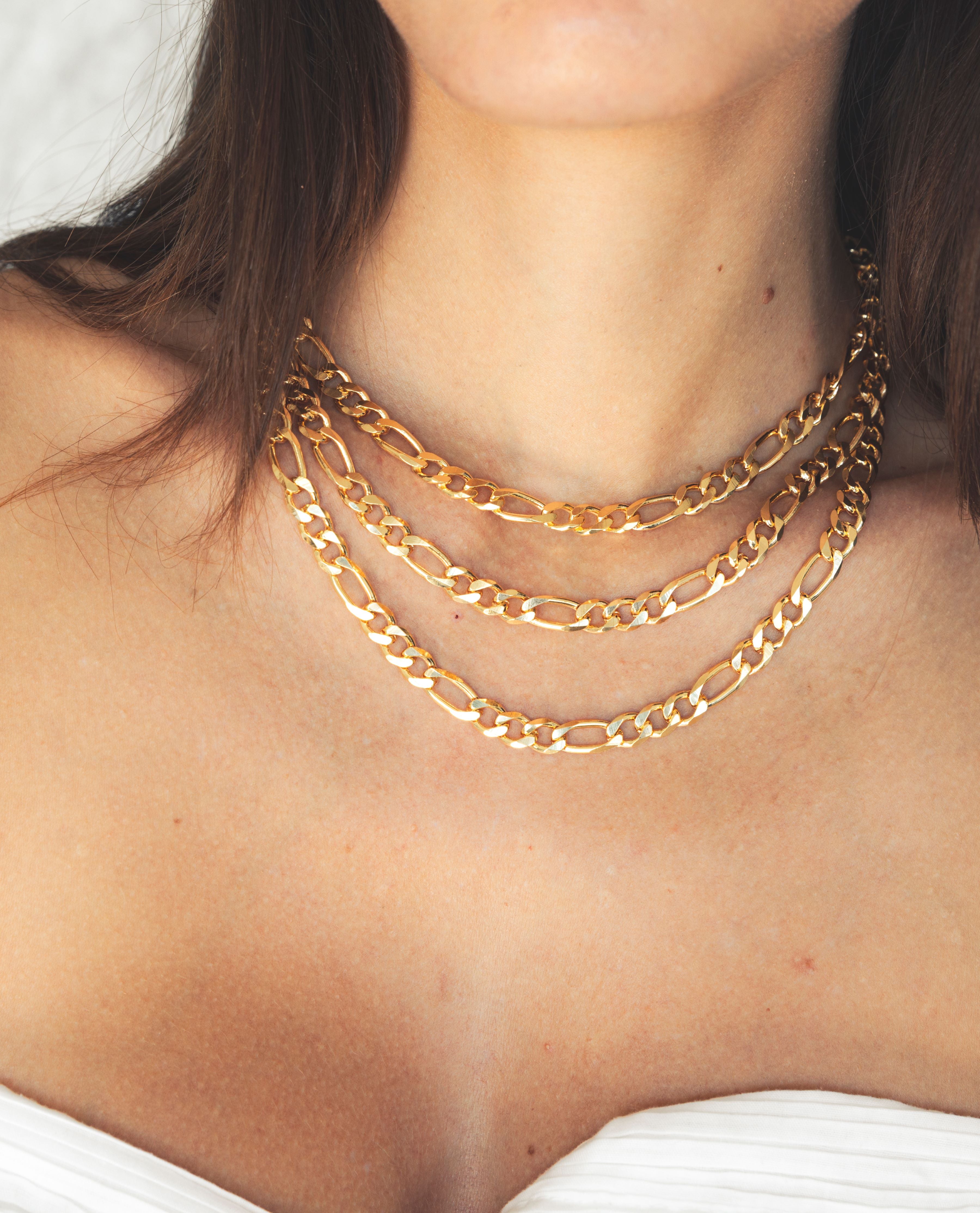 18K Gold Plated 5MM Figaro Necklace