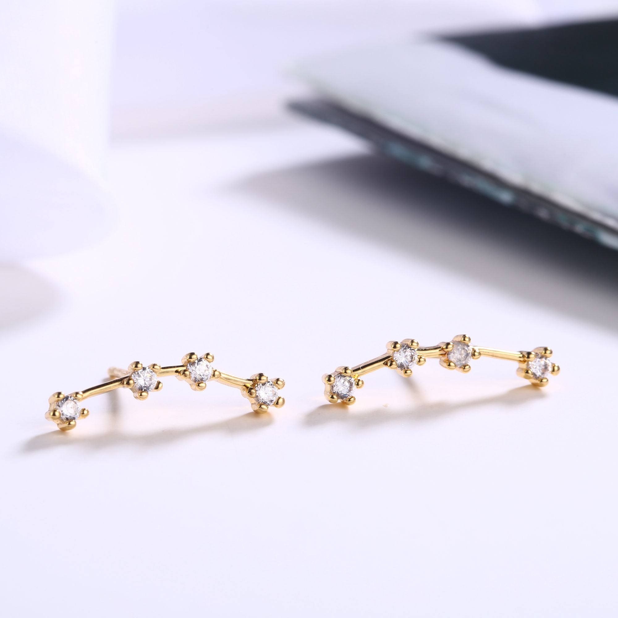 18K Gold Plated Zodiac Constellation Stud Earrings