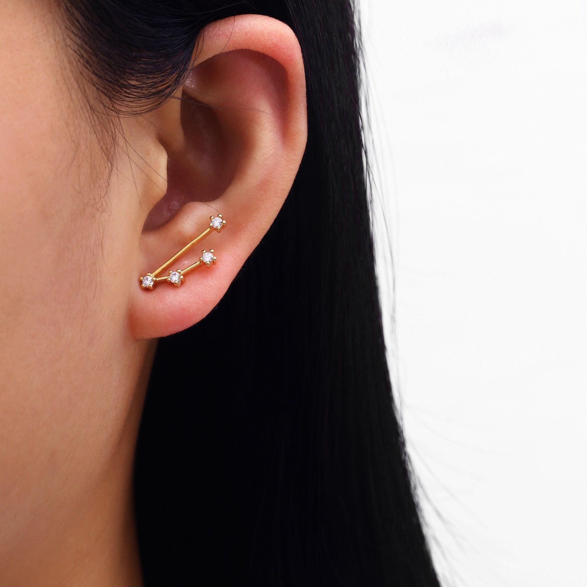 18K Gold Plated Zodiac Constellation Stud Earrings