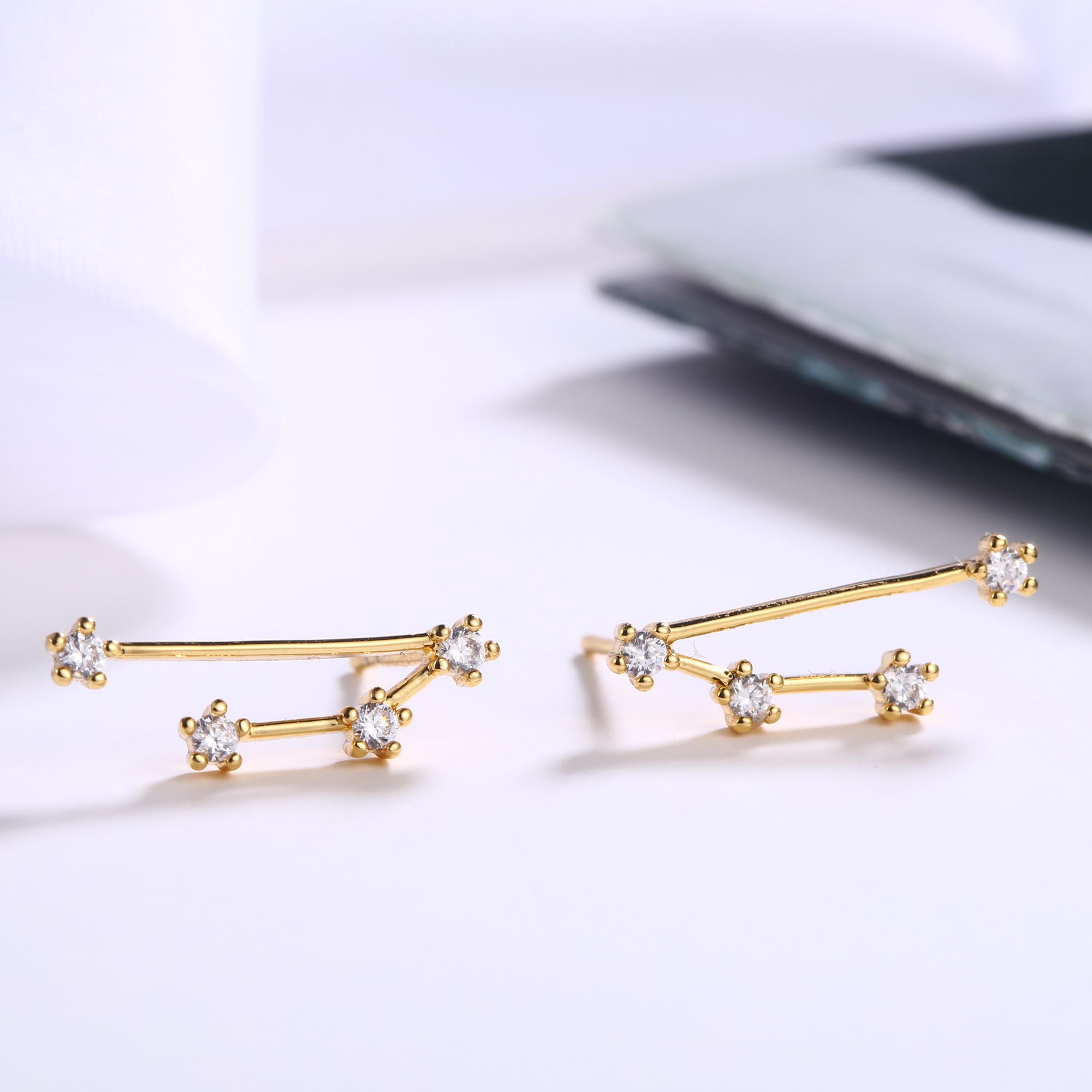 18K Gold Plated Zodiac Constellation Stud Earrings