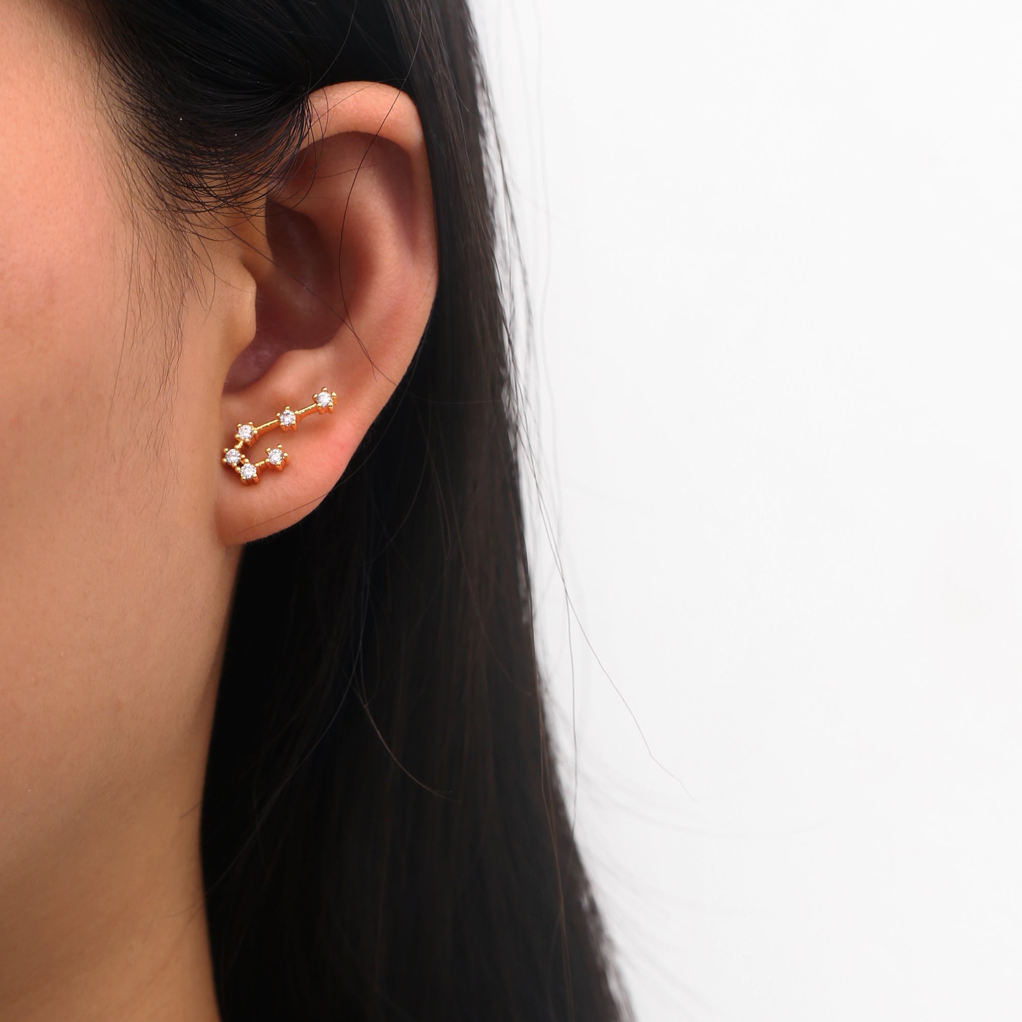 18K Gold Plated Zodiac Constellation Stud Earrings