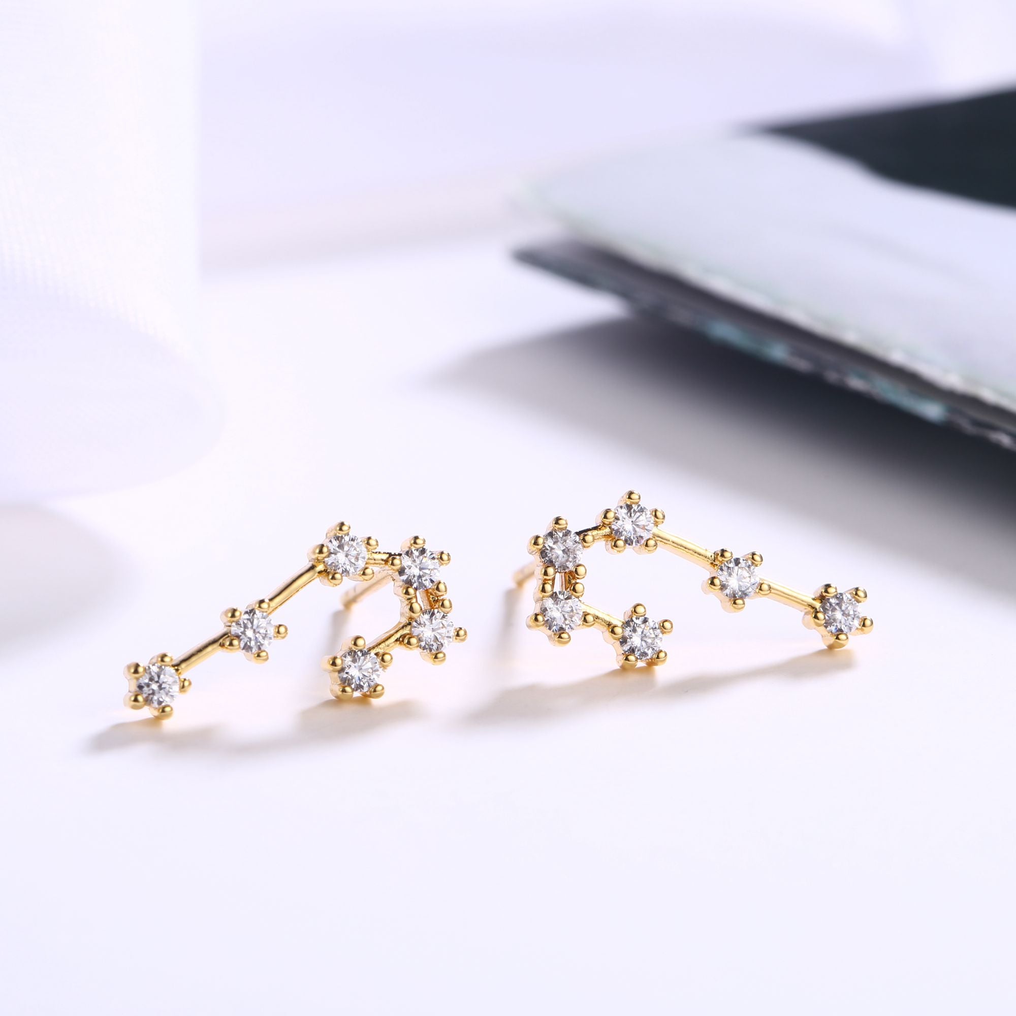 18K Gold Plated Zodiac Constellation Stud Earrings