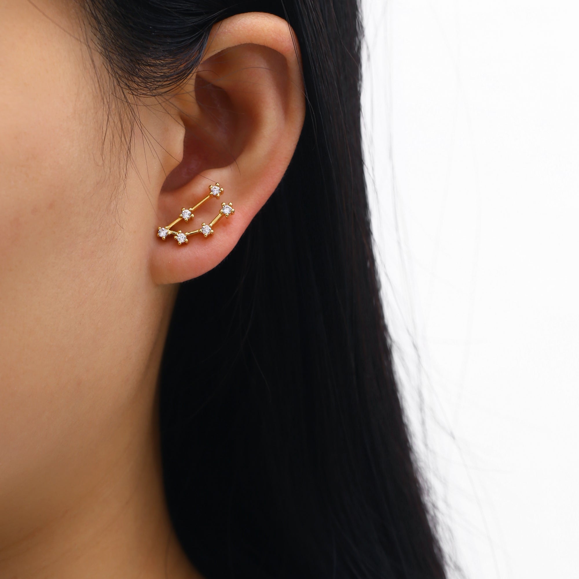18K Gold Plated Zodiac Constellation Stud Earrings