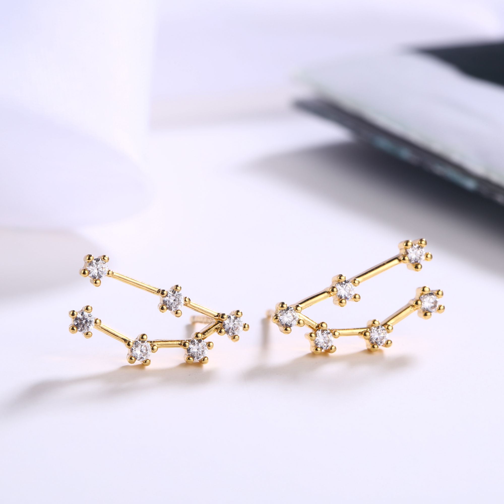 18K Gold Plated Zodiac Constellation Stud Earrings