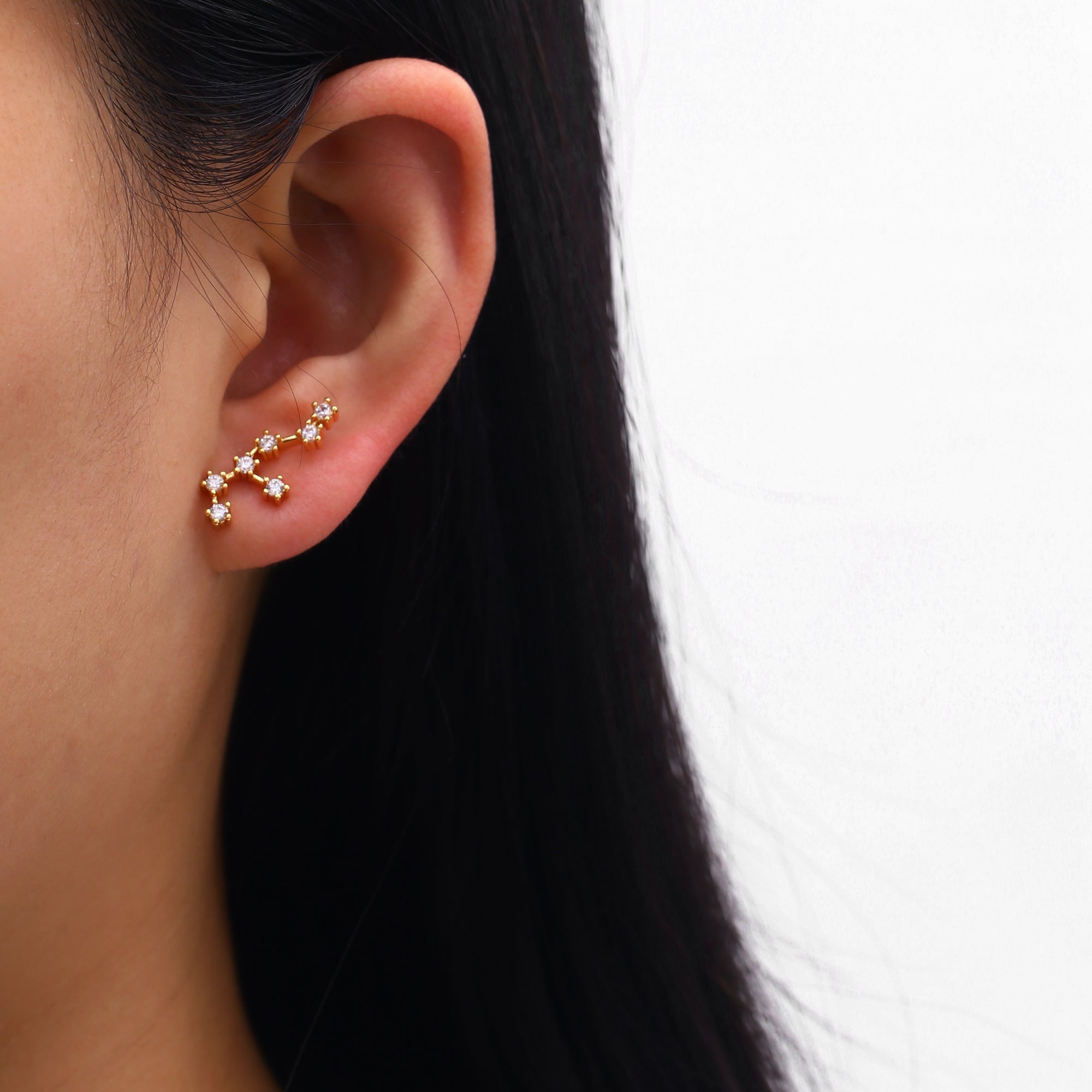 18K Gold Plated Zodiac Constellation Stud Earrings