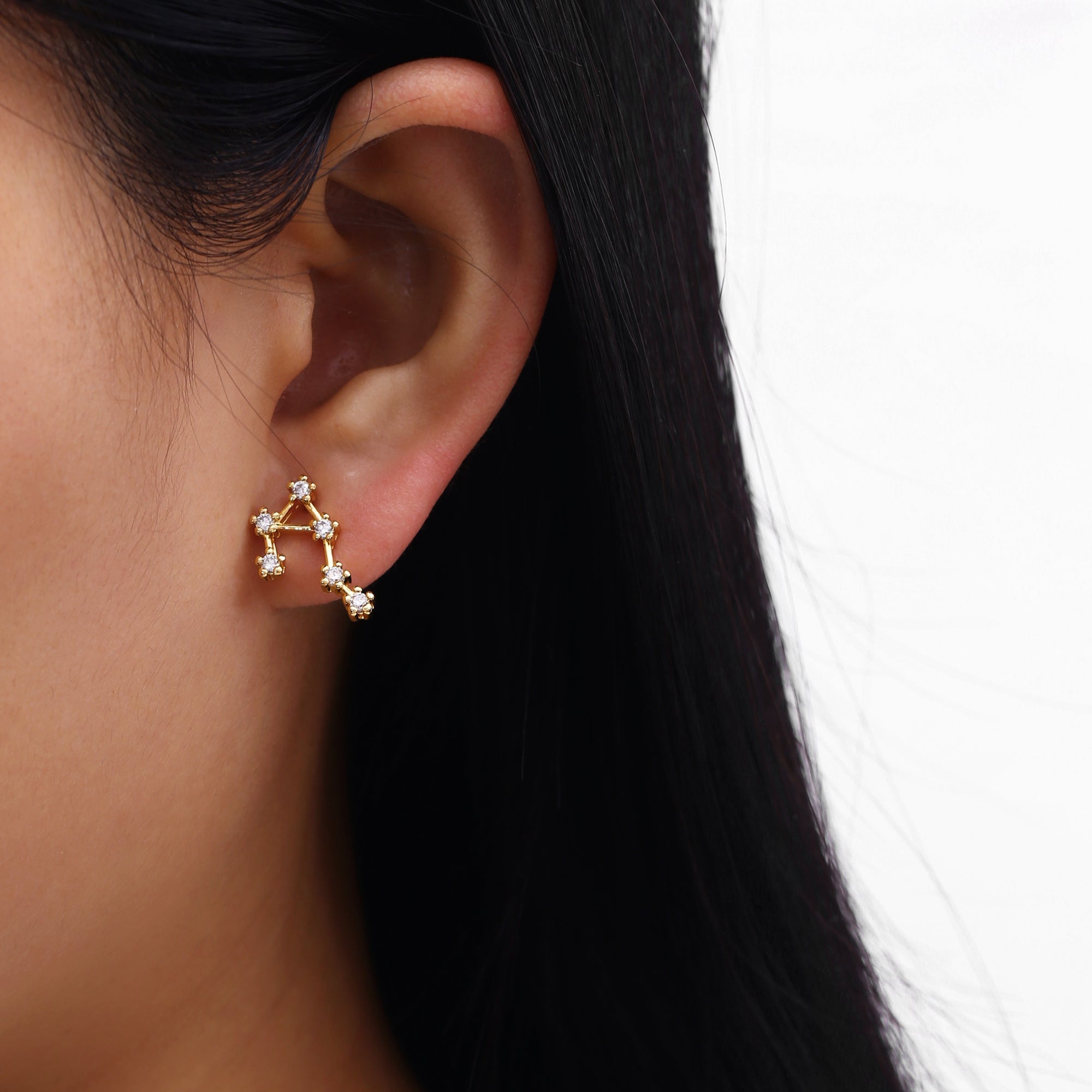 18K Gold Plated Zodiac Constellation Stud Earrings