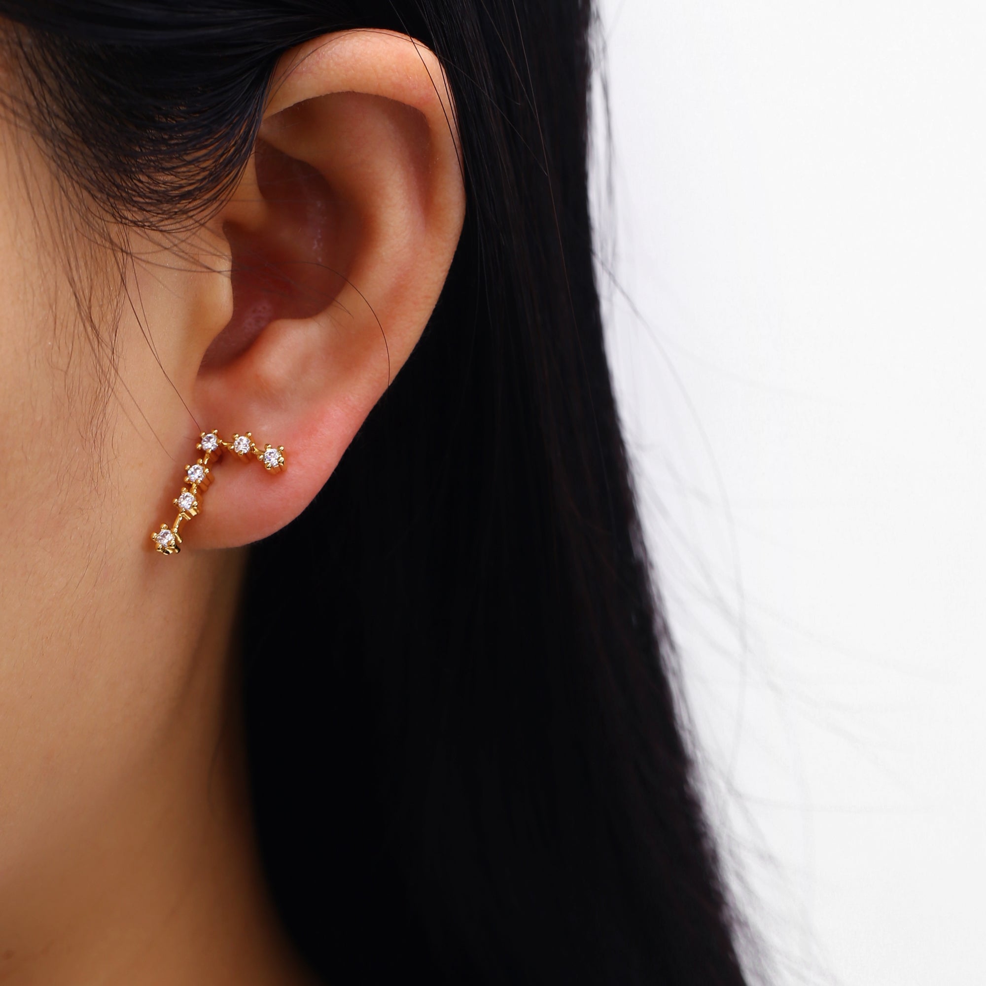 18K Gold Plated Zodiac Constellation Stud Earrings
