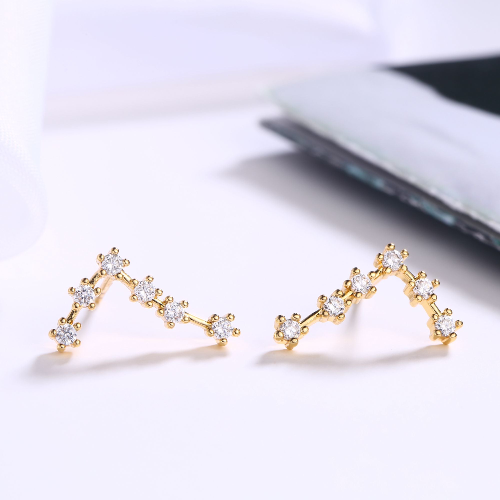 18K Gold Plated Zodiac Constellation Stud Earrings