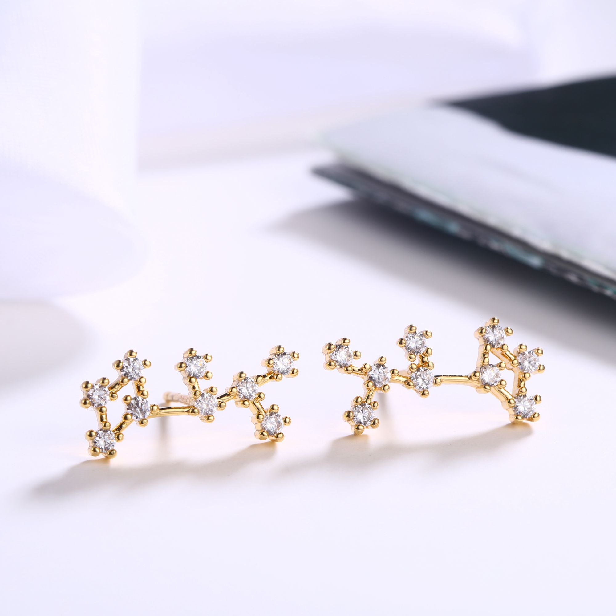 18K Gold Plated Zodiac Constellation Stud Earrings
