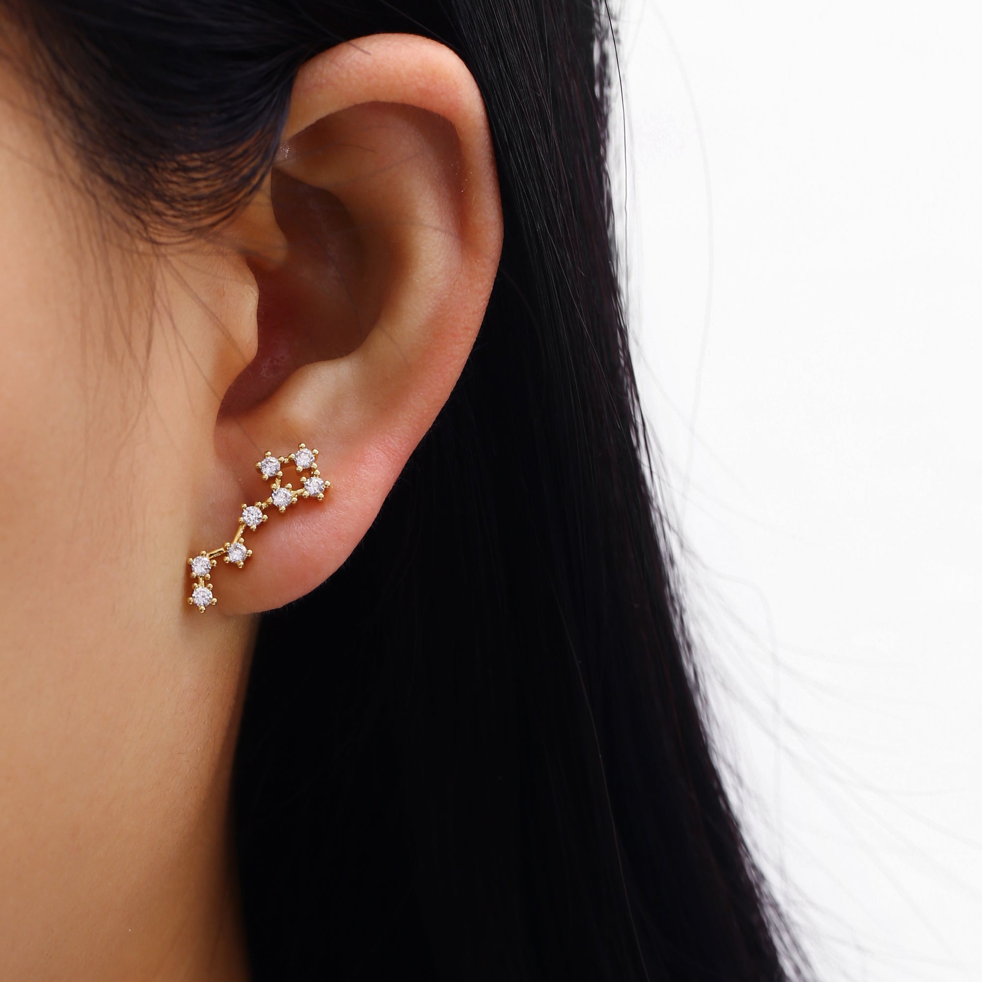 18K Gold Plated Zodiac Constellation Stud Earrings