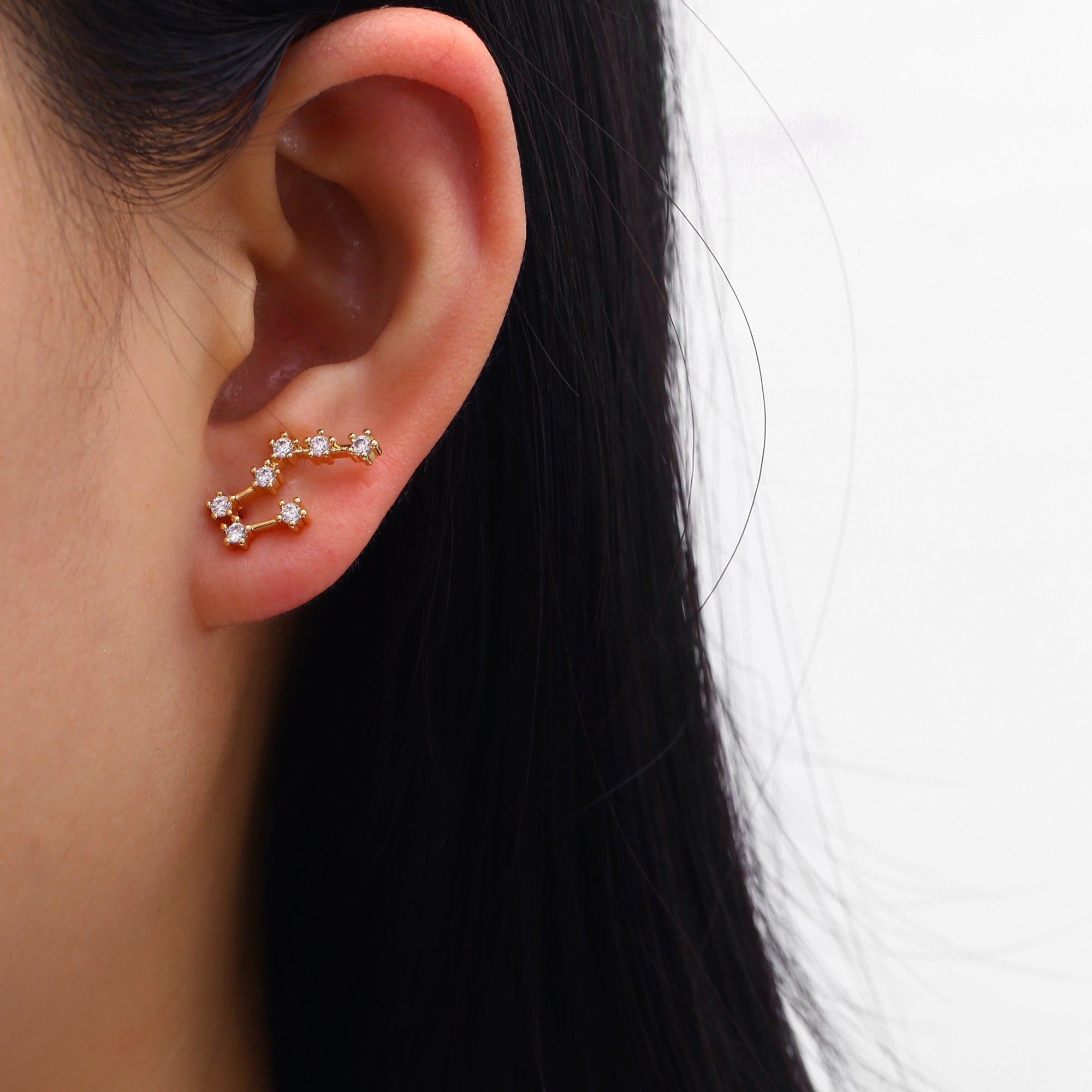 18K Gold Plated Zodiac Constellation Stud Earrings