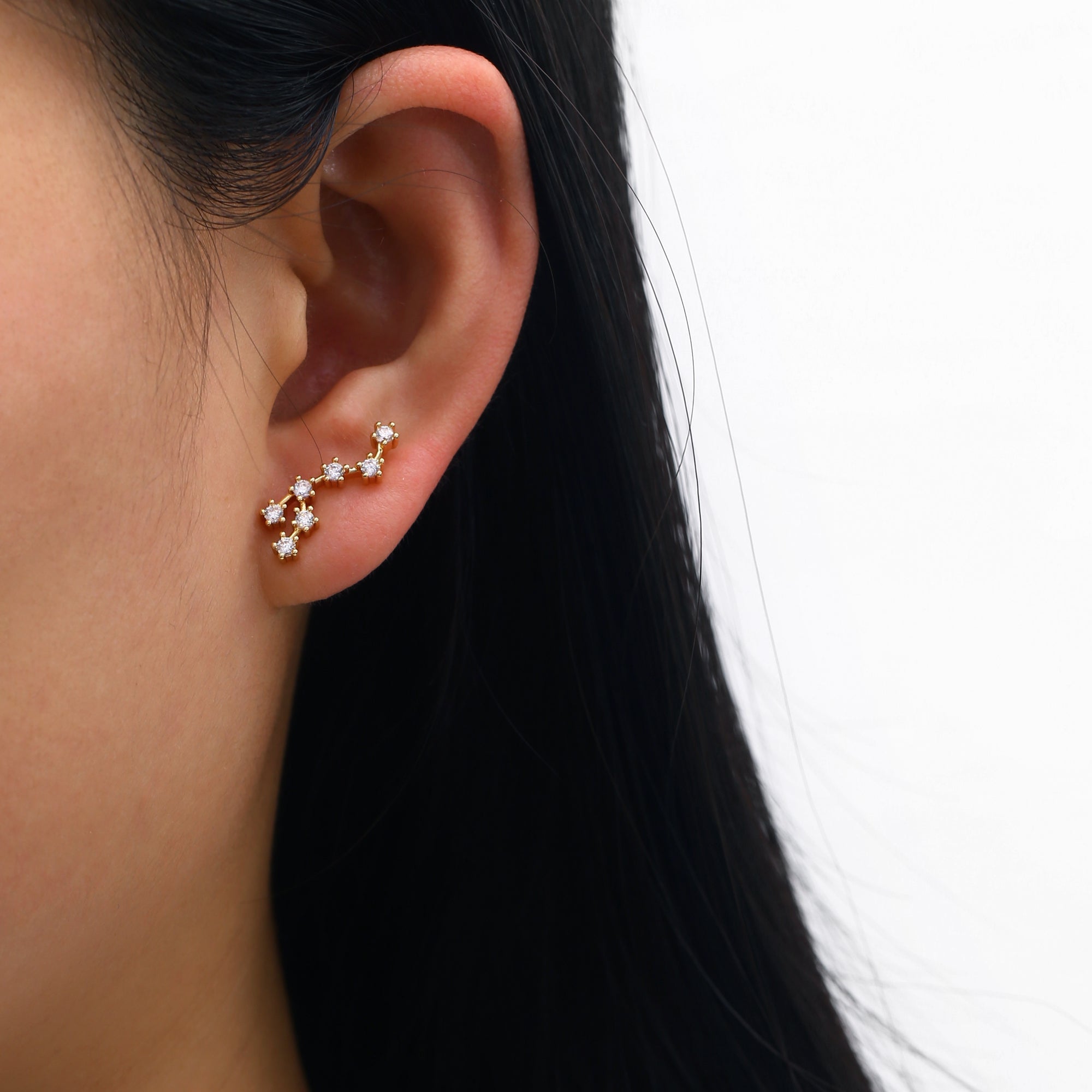 18K Gold Plated Zodiac Constellation Stud Earrings