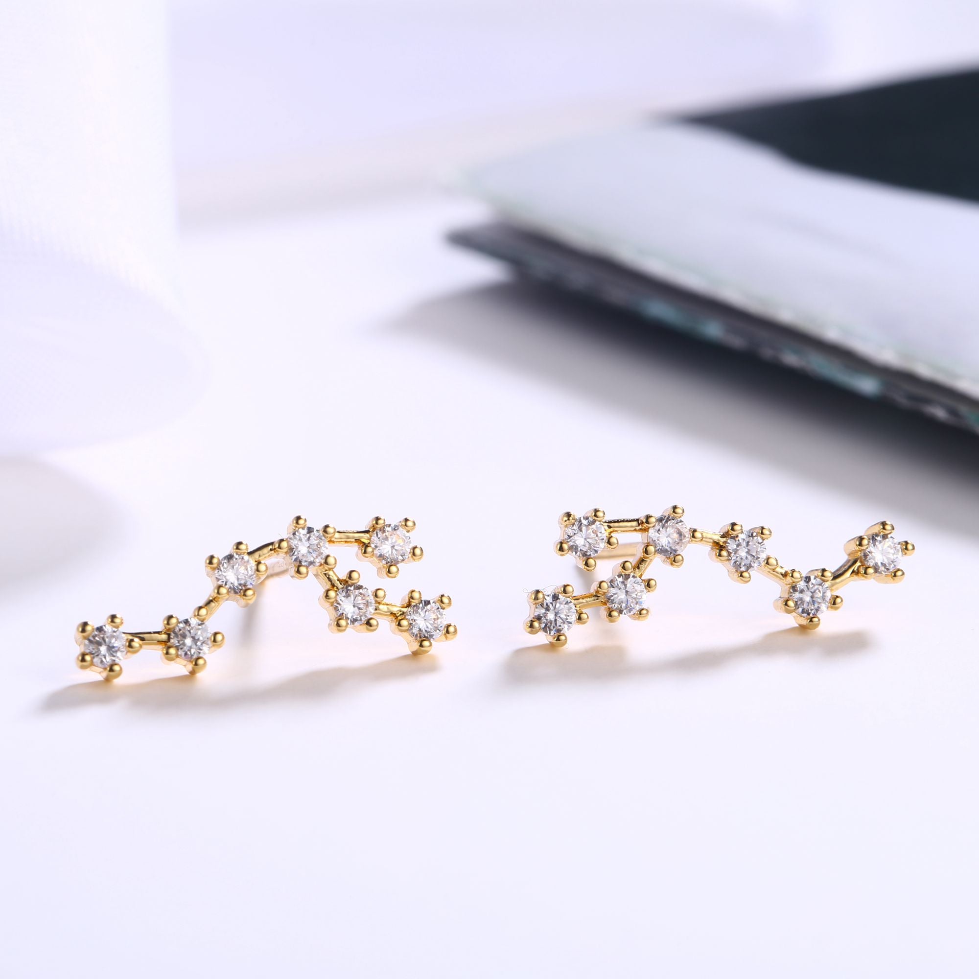 18K Gold Plated Zodiac Constellation Stud Earrings