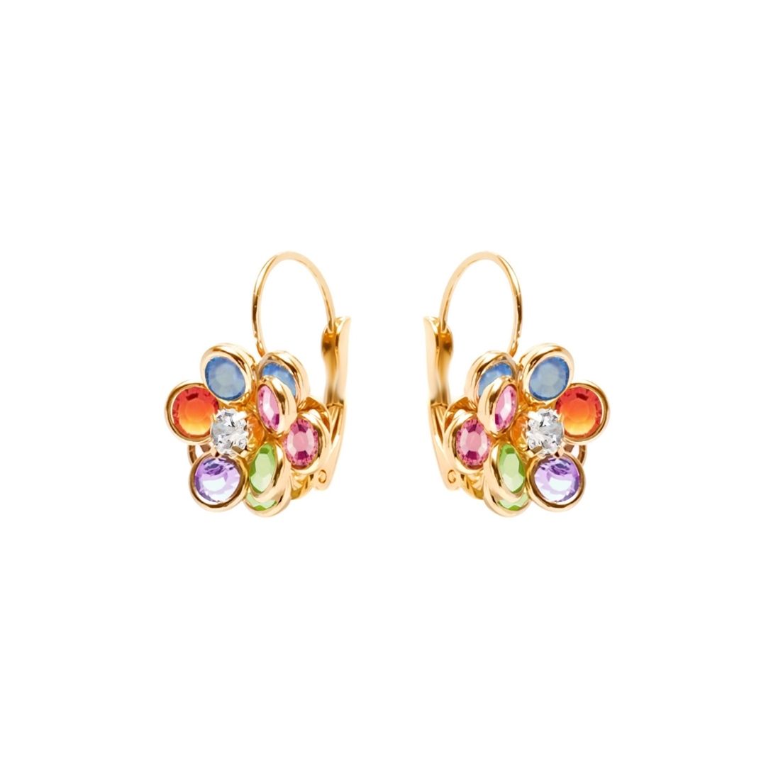 18K Gold Plated Colorful Buttercup Earrings