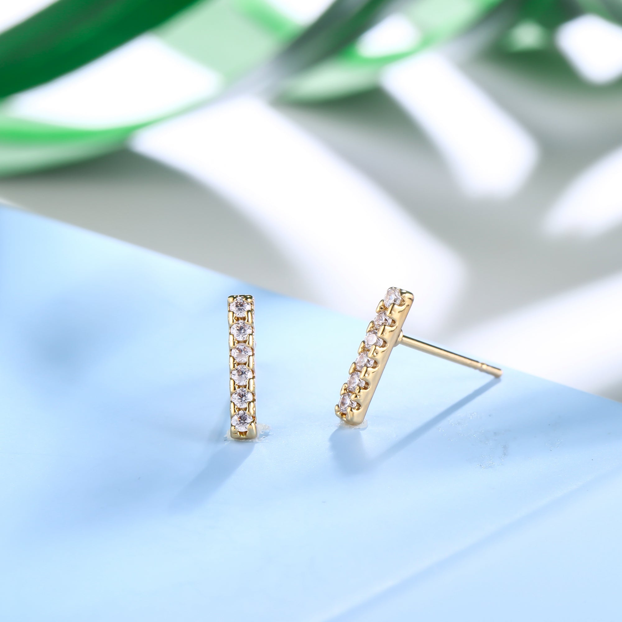 18K Gold Plated Monogram Stud Earrings