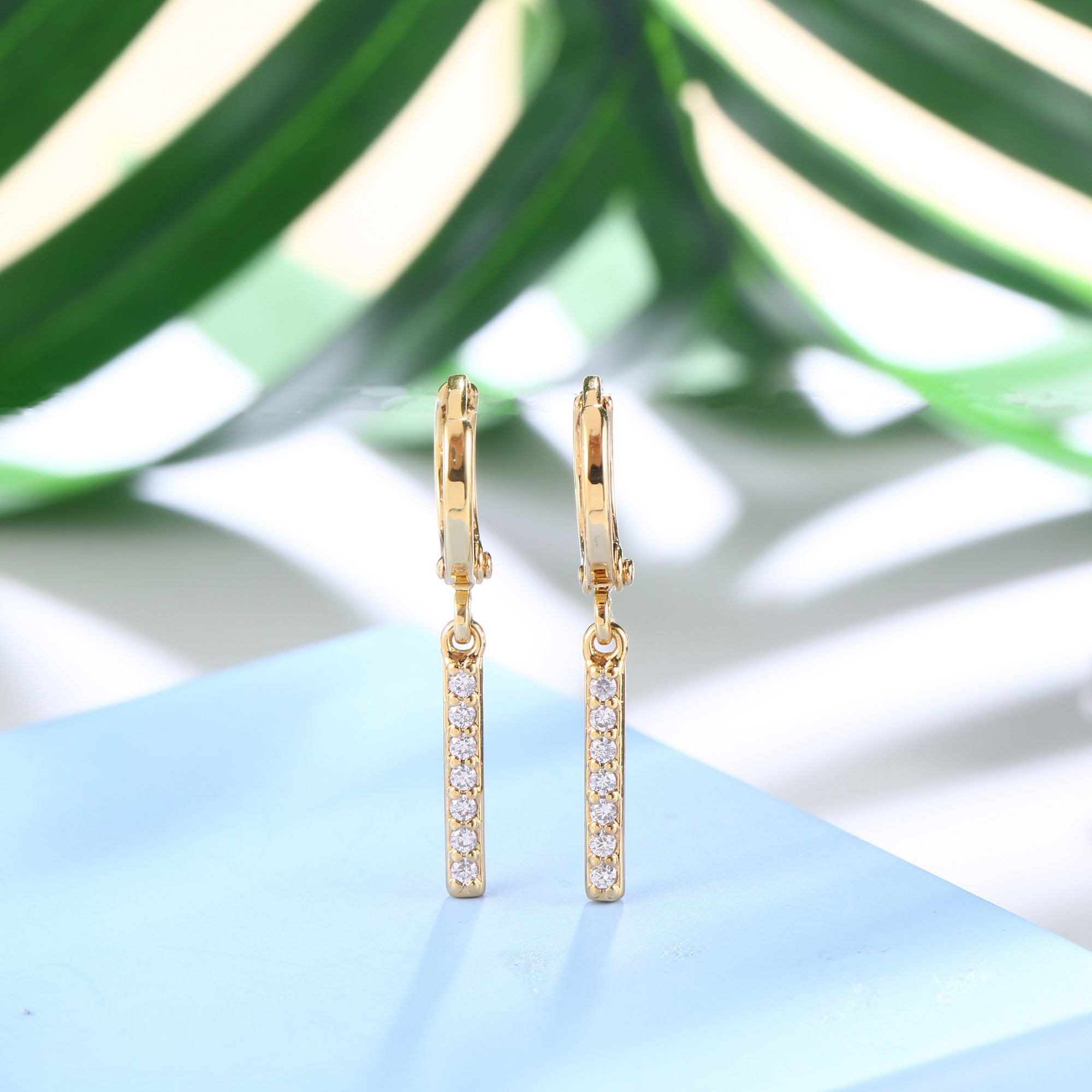 18K Gold Plated Dangling Monogram Earrings
