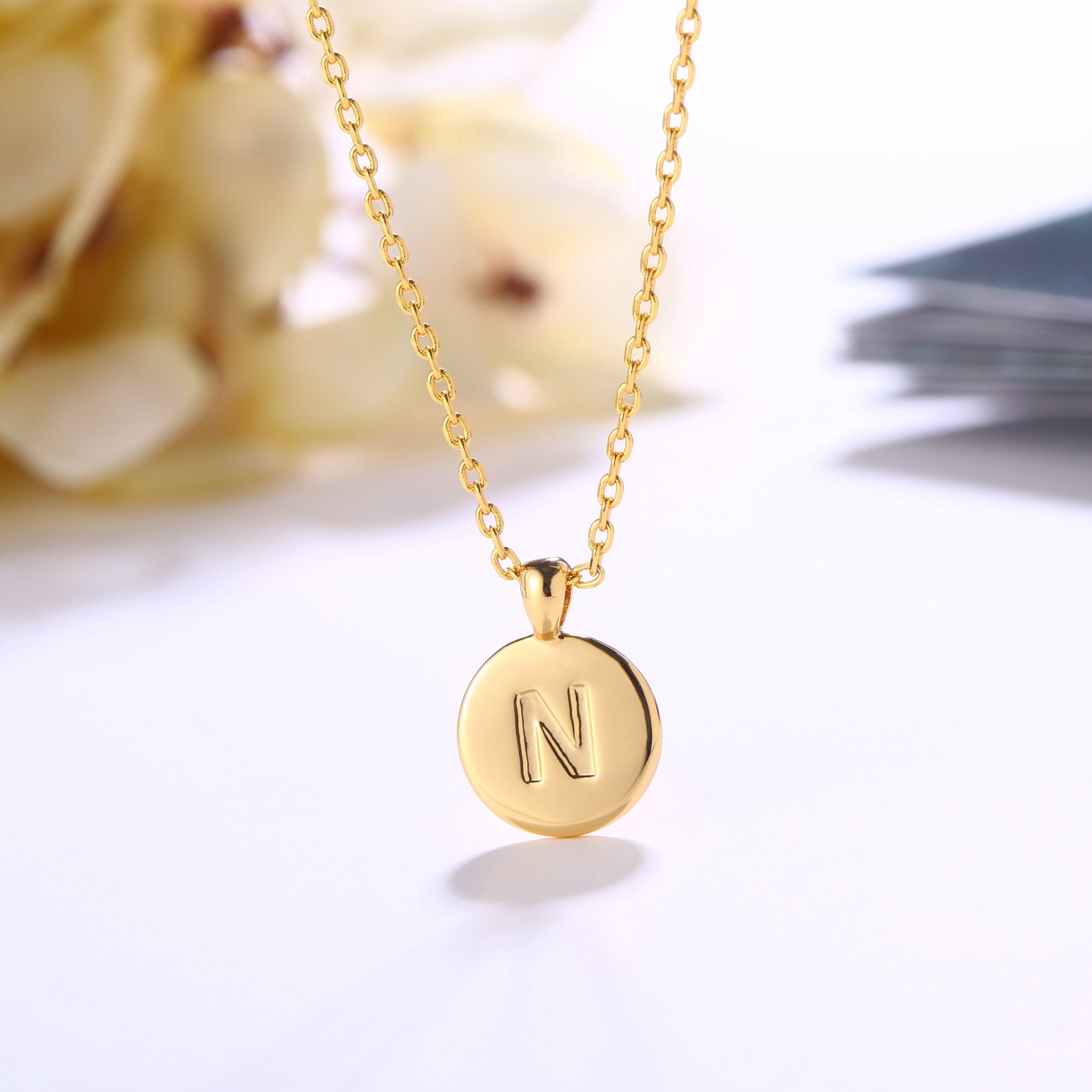 18K Gold Plated Monogram Necklace