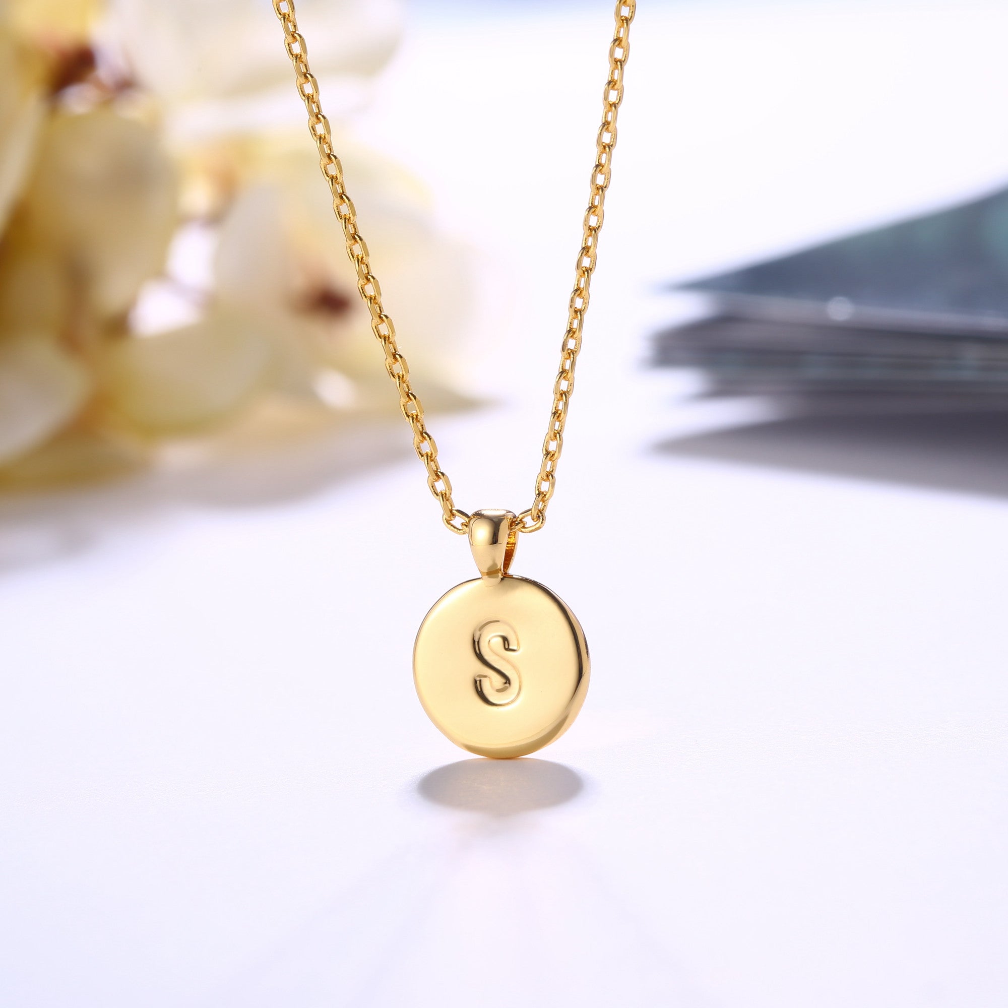 18K Gold Plated Monogram Necklace