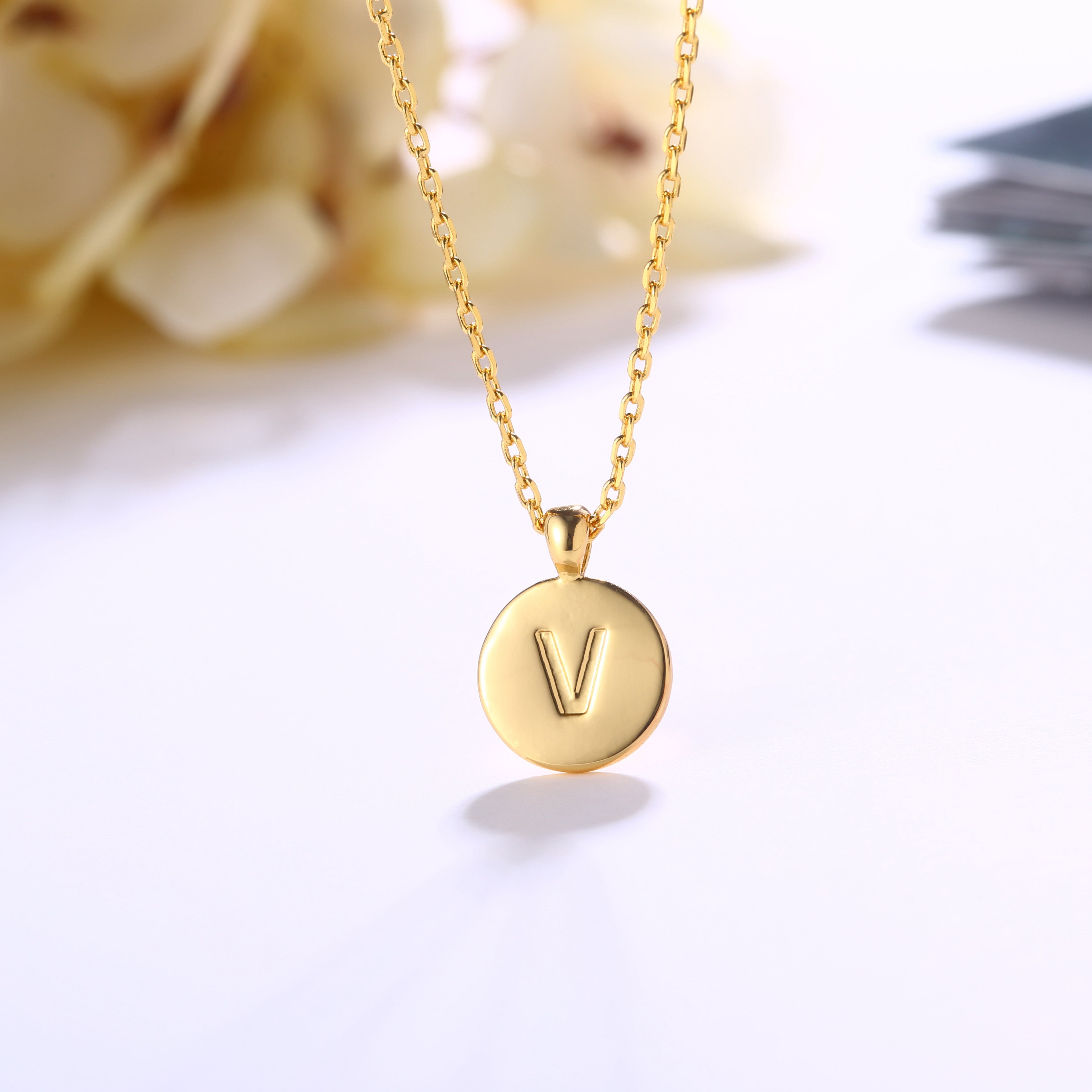 18K Gold Plated Monogram Necklace