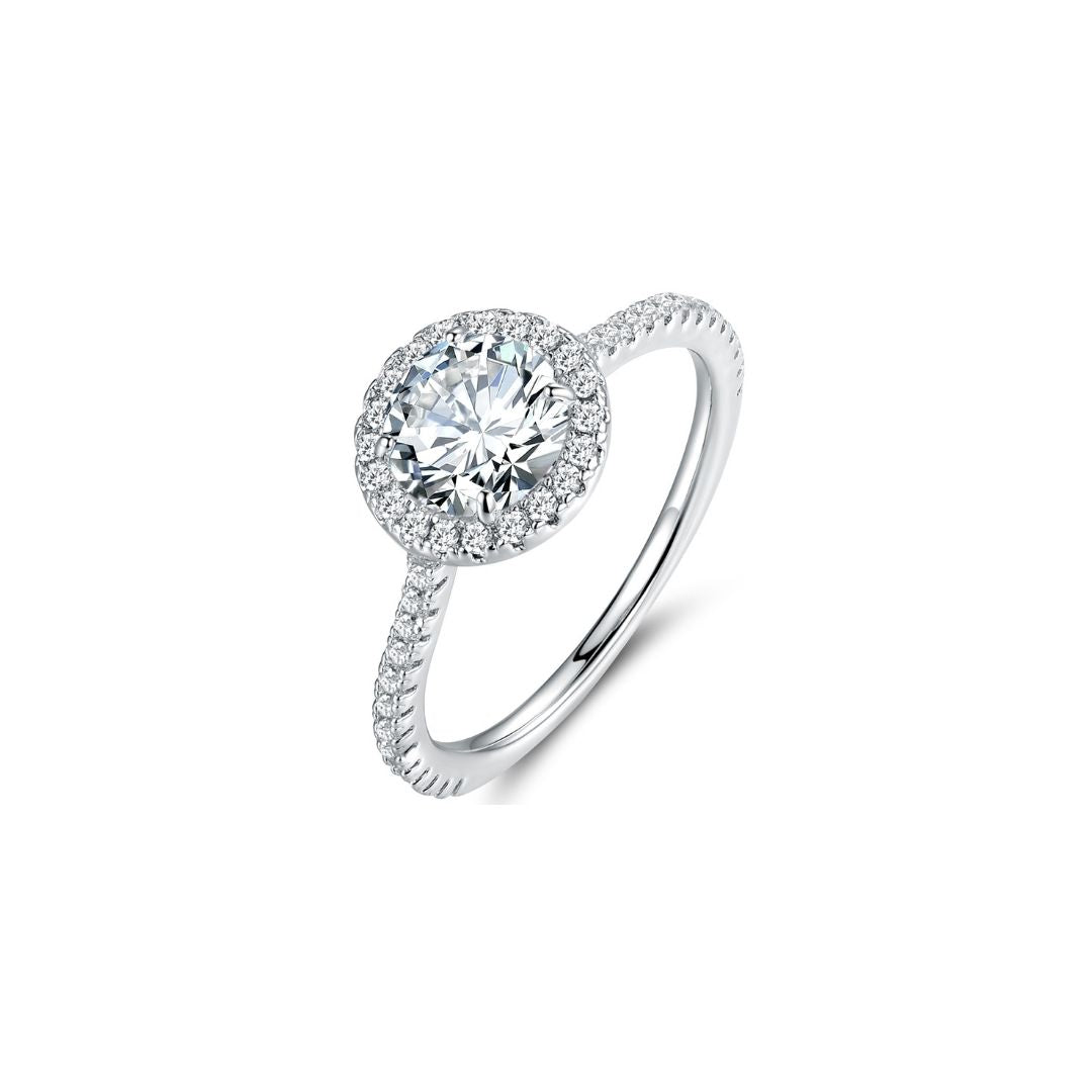 Cubic zirconia halo on sale ring