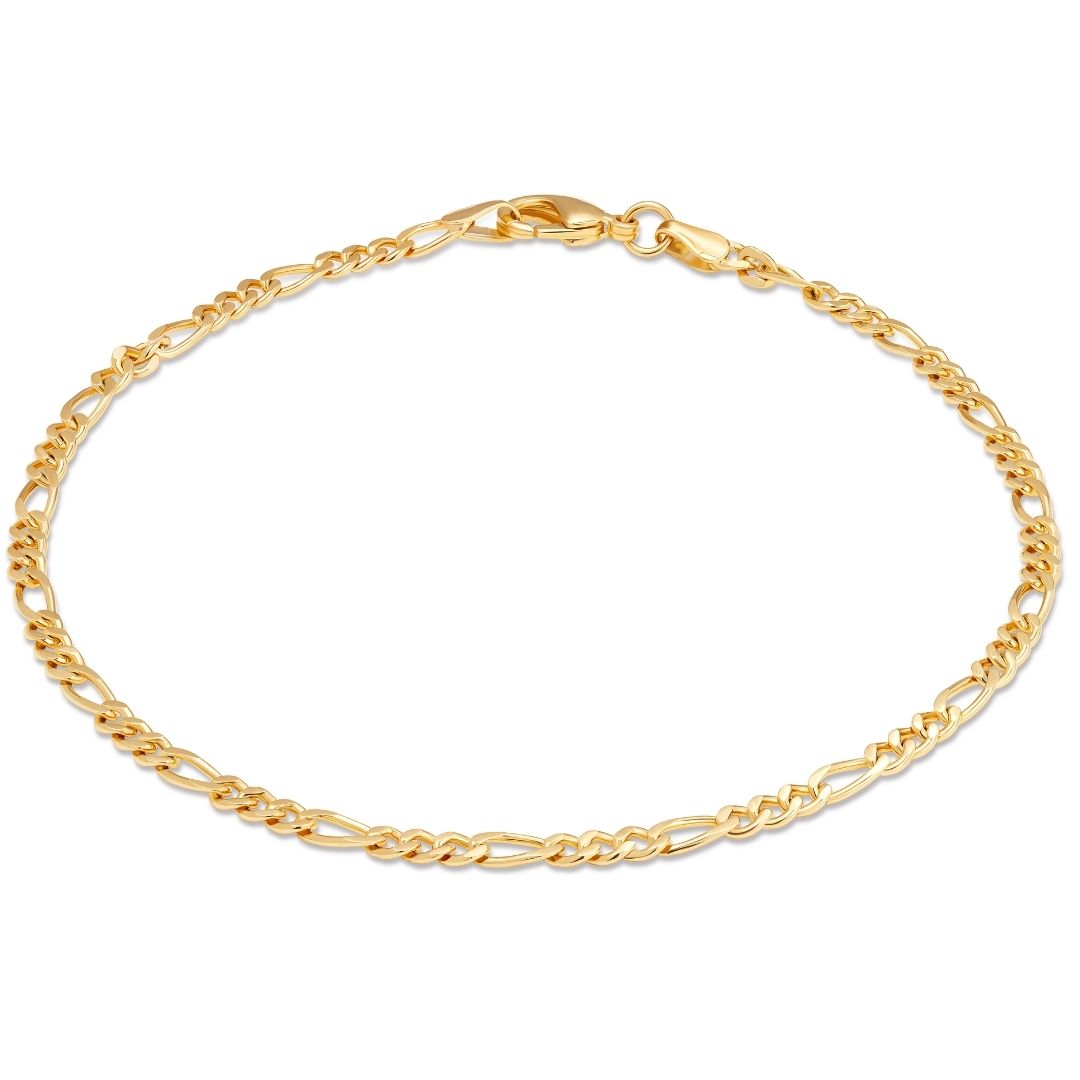 18K Gold Plated 4.5mm Figaro Anklet