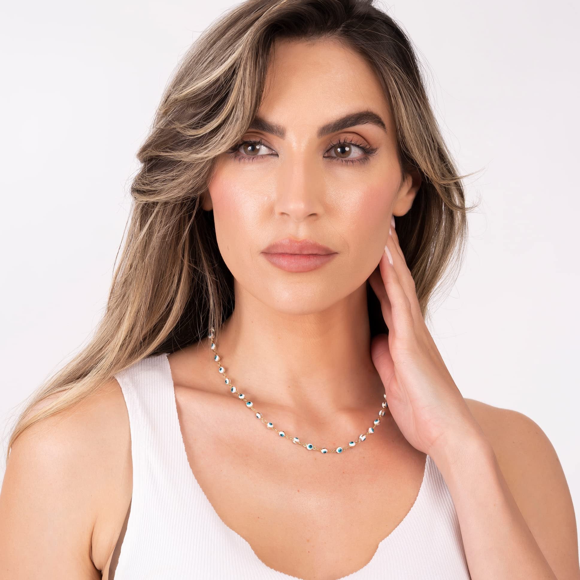 18k Gold Plated Mini Evil Eye Necklace