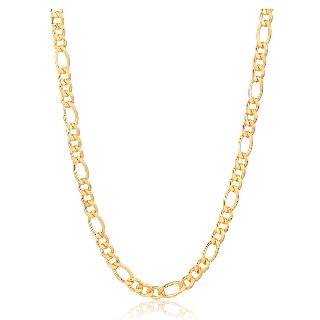 18K Gold Plated 4.5mm Figaro Chain Necklace