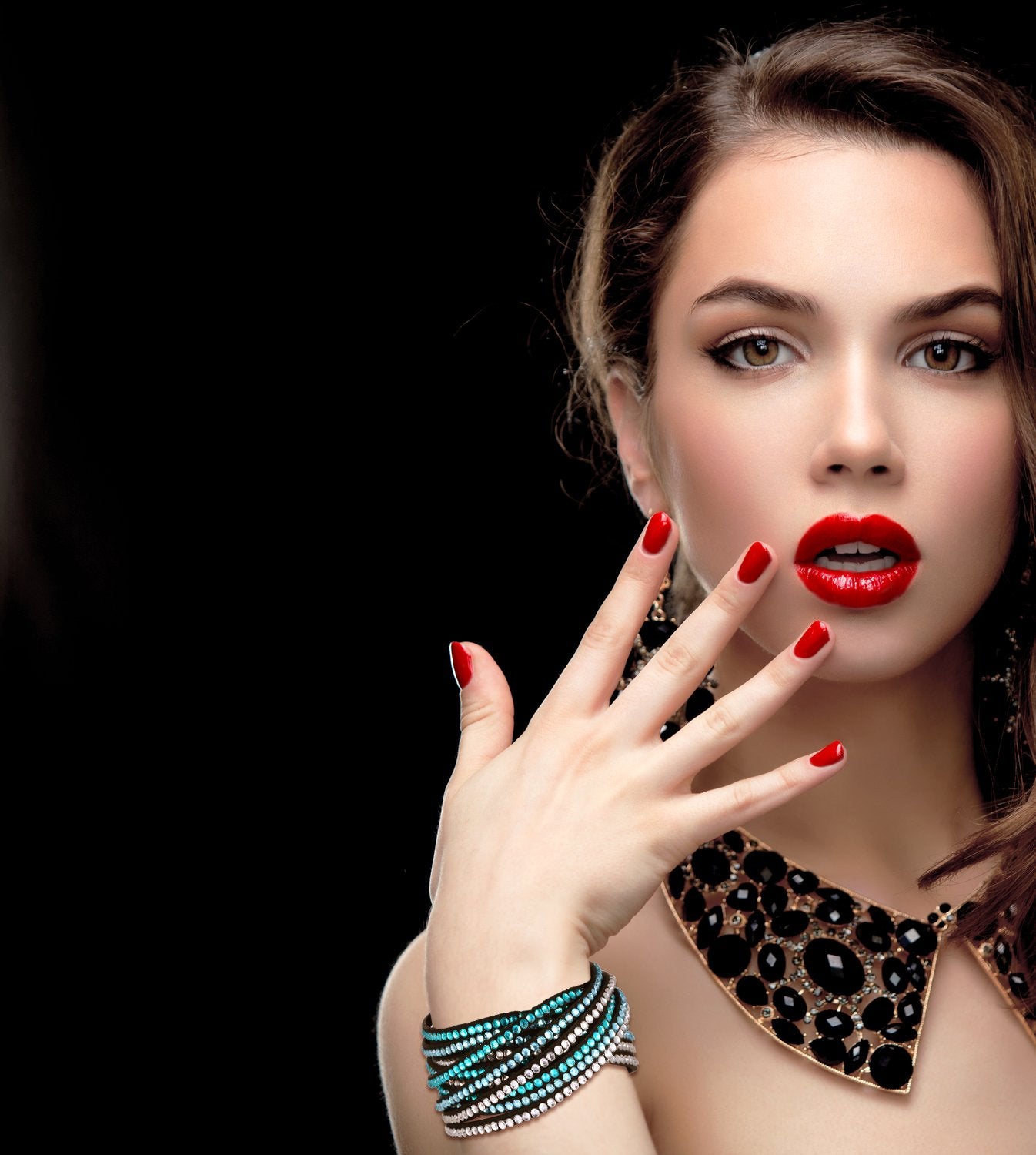 Austrian Crystalized Leather Wrap Bracelet