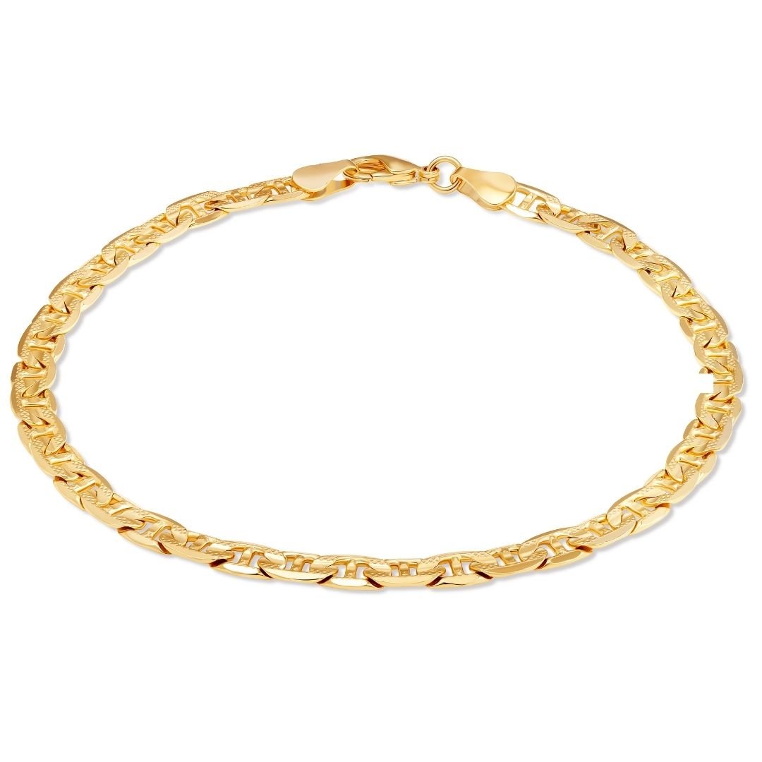 18K Gold Plated Pave Mariner Anklet
