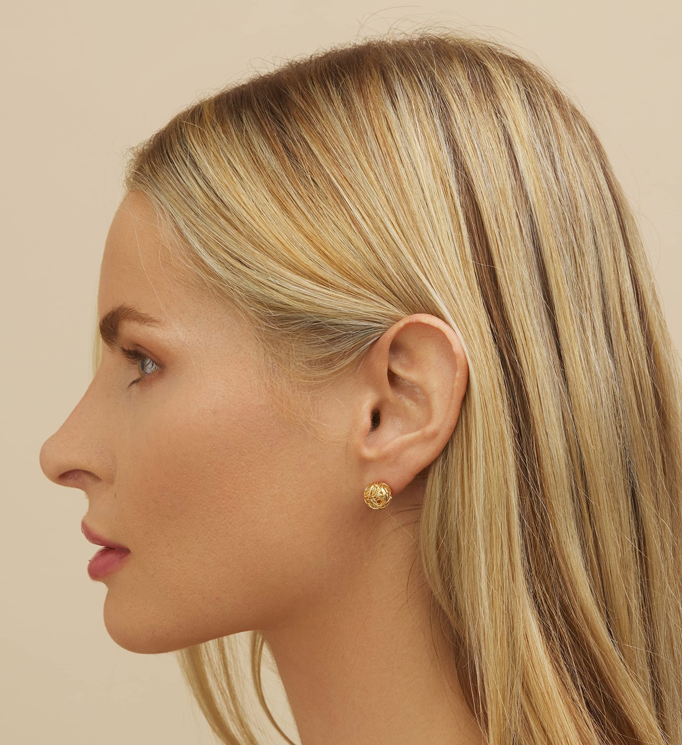 18K Gold Plated Love Knot Stud Earrings