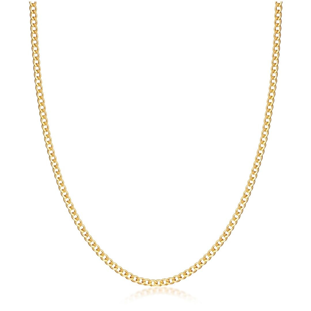 18K Gold Plated 3mm Cuban Link Necklace