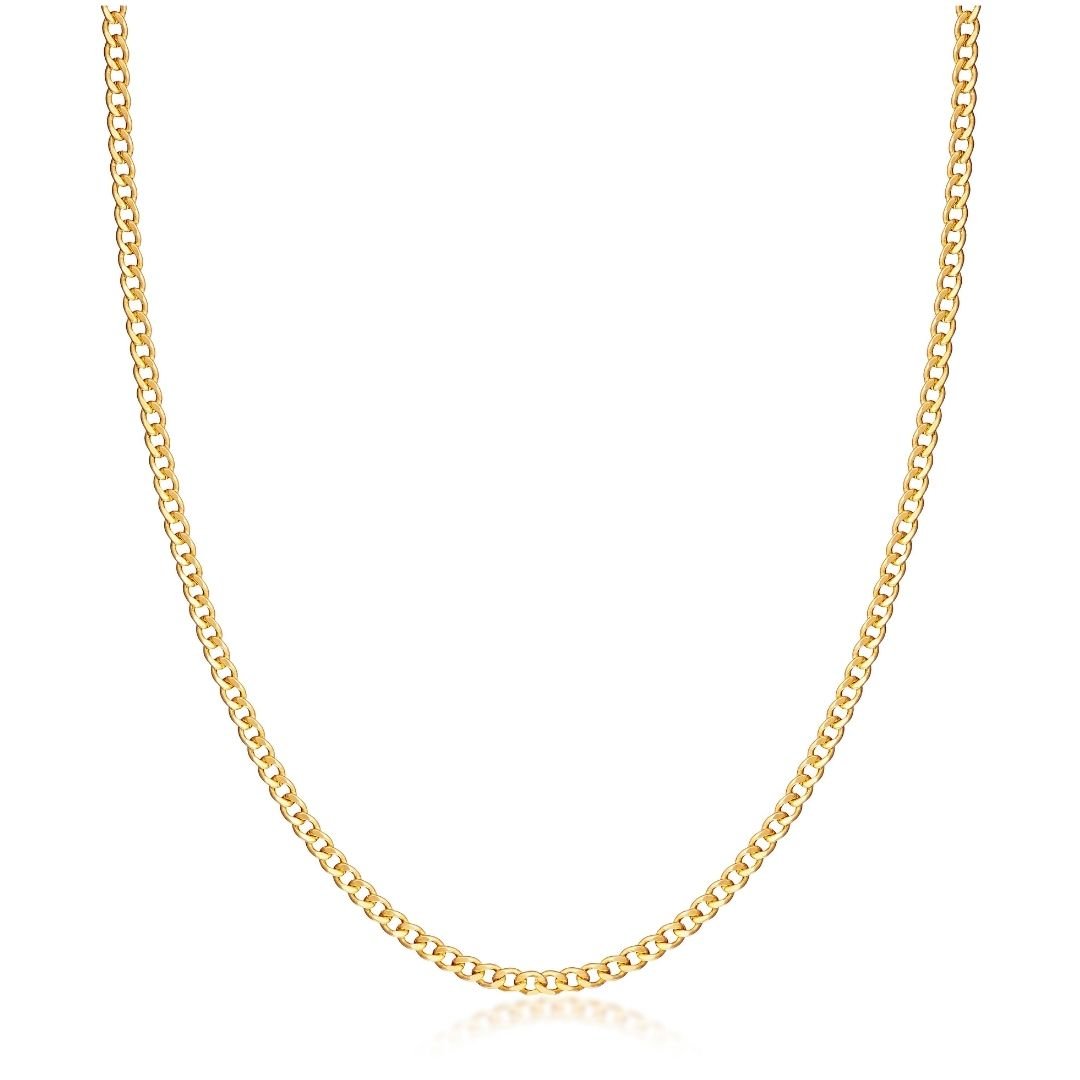 18K Gold Plated 3mm Cuban Link Necklace
