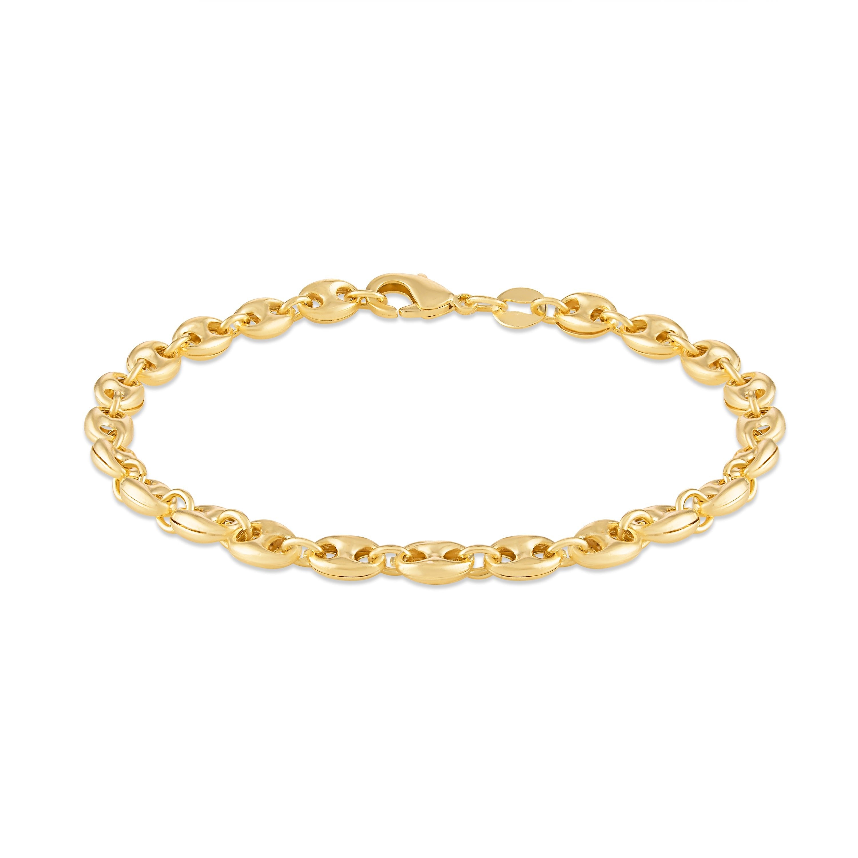 18k Gold Plated Puff Mariner Bracelet