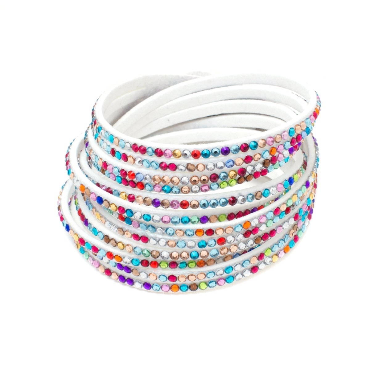 Austrian Crystalized Leather Wrap Bracelet