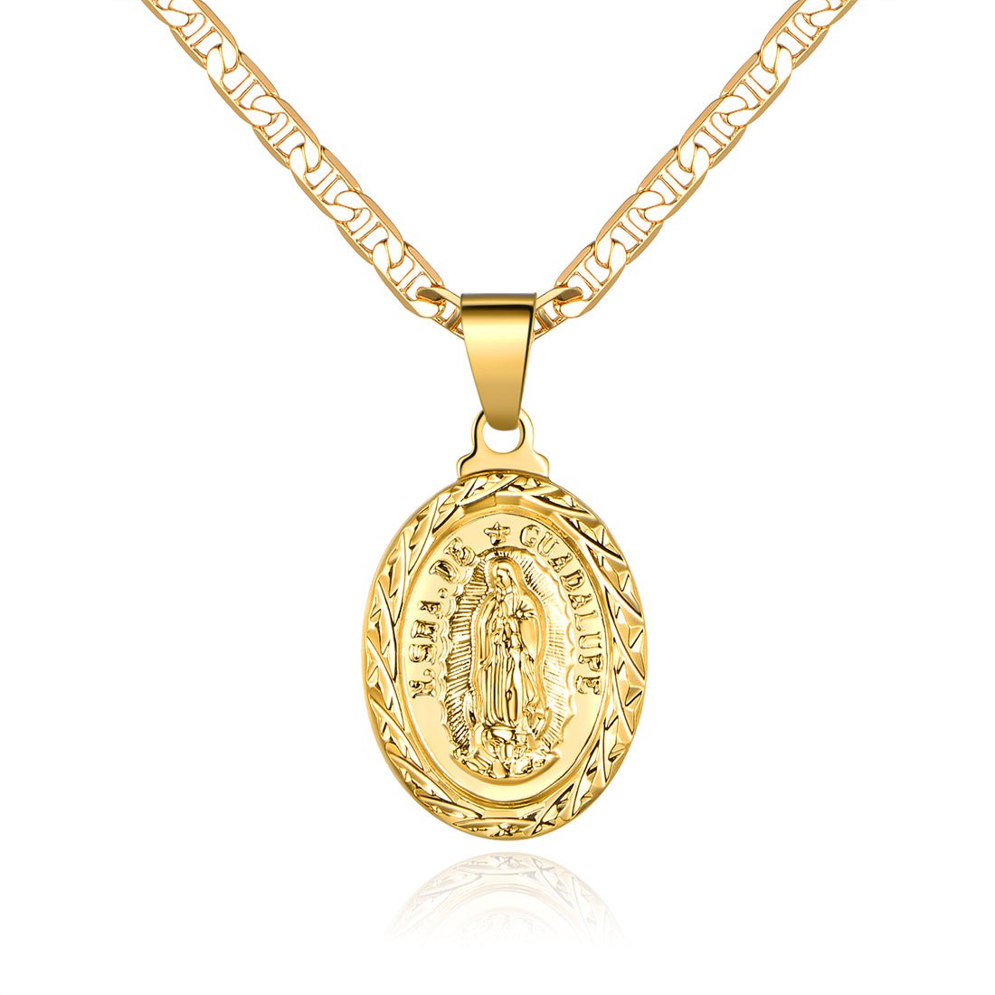 18K Gold Plated Virgin of Guadalupe Necklace