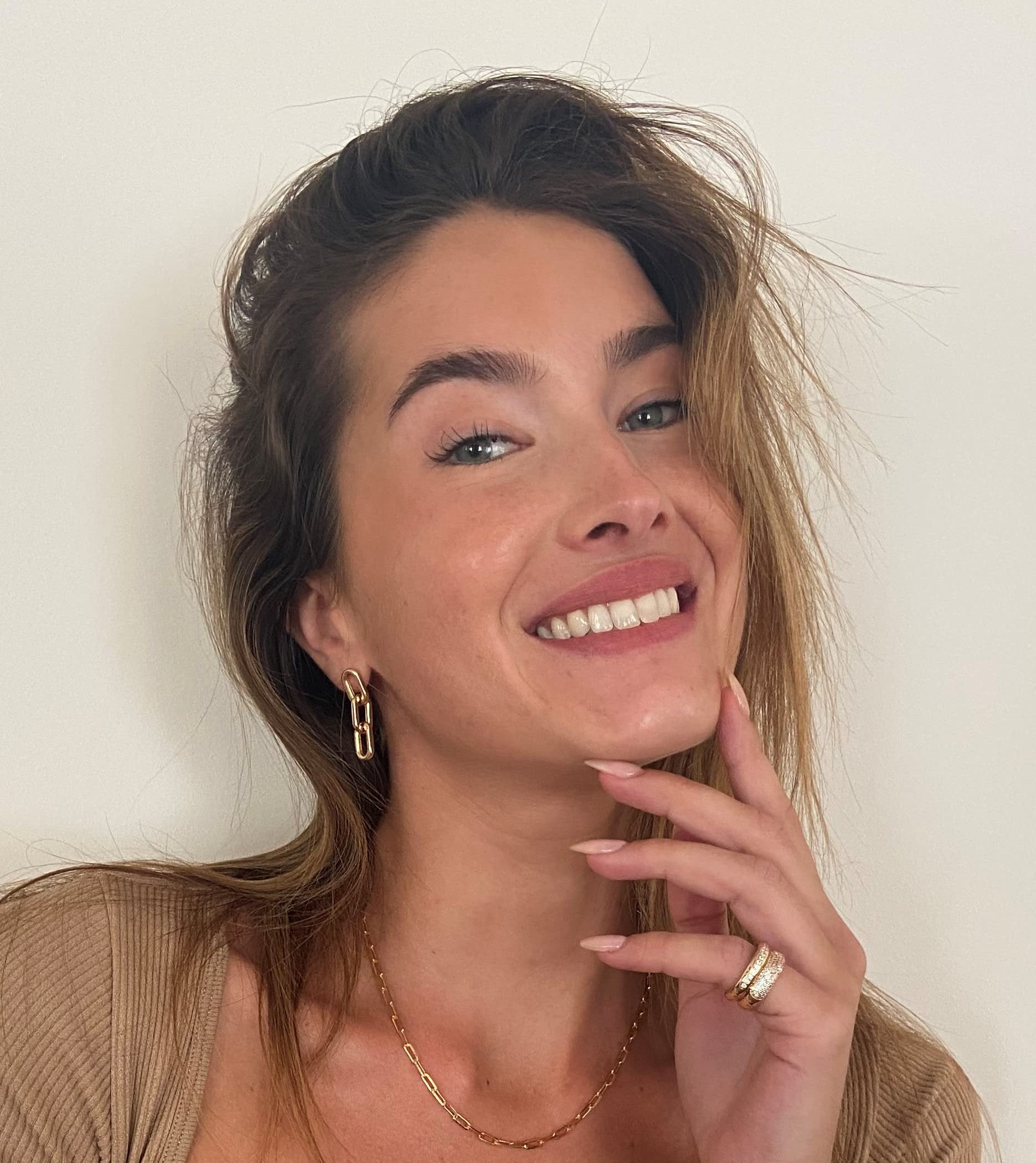 18K Gold Plated Chained Earrings