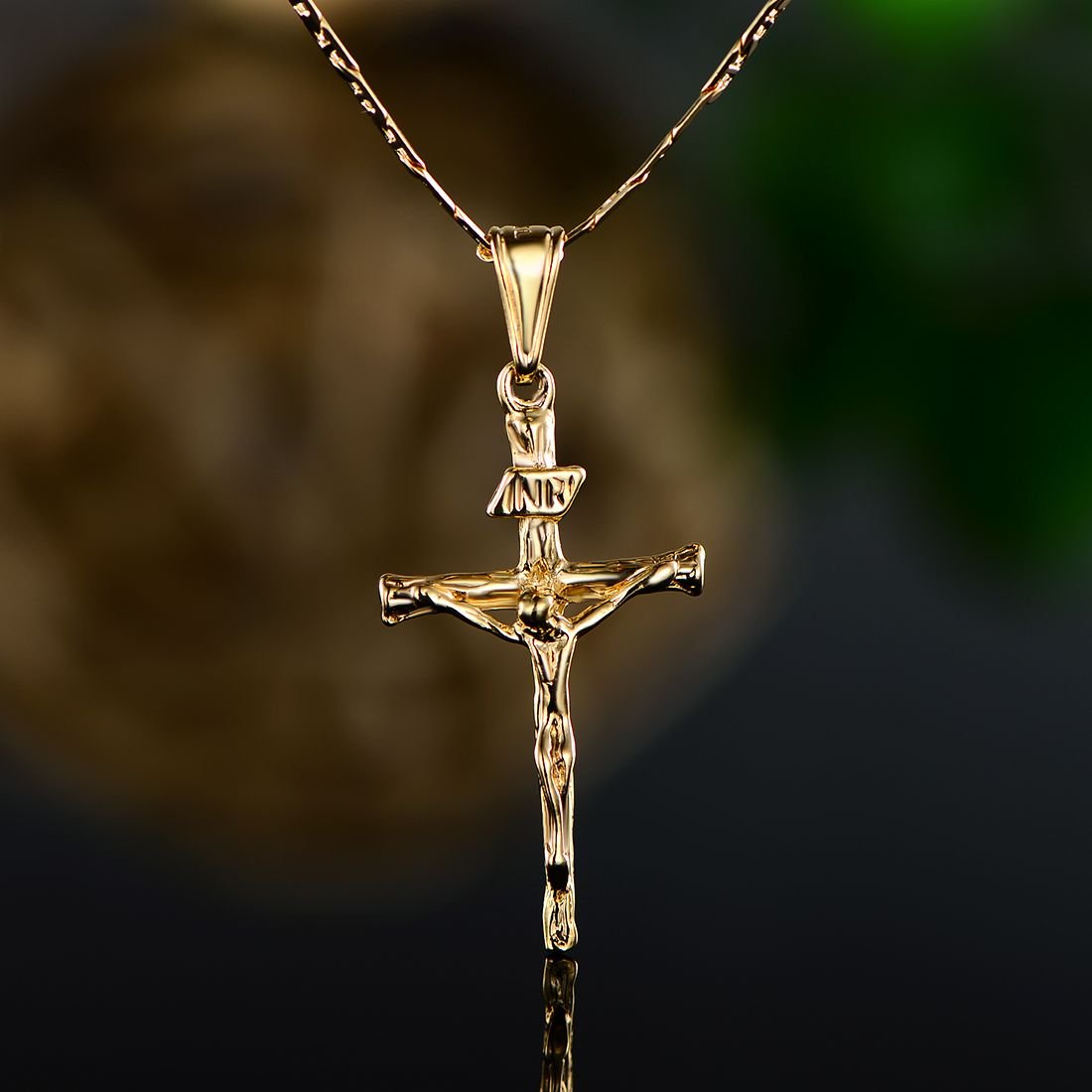 18K Gold Plated Cross Pendant Necklace