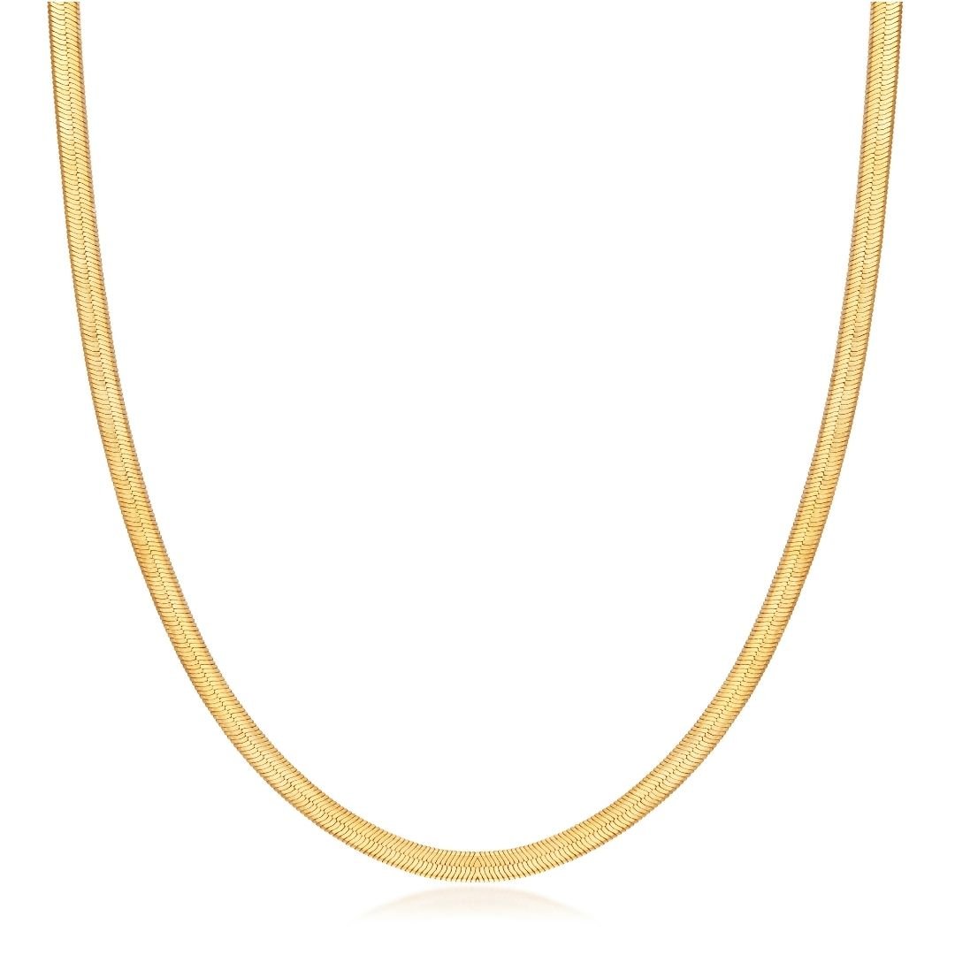 18K Gold Plated 4mm Herringbone Necklace