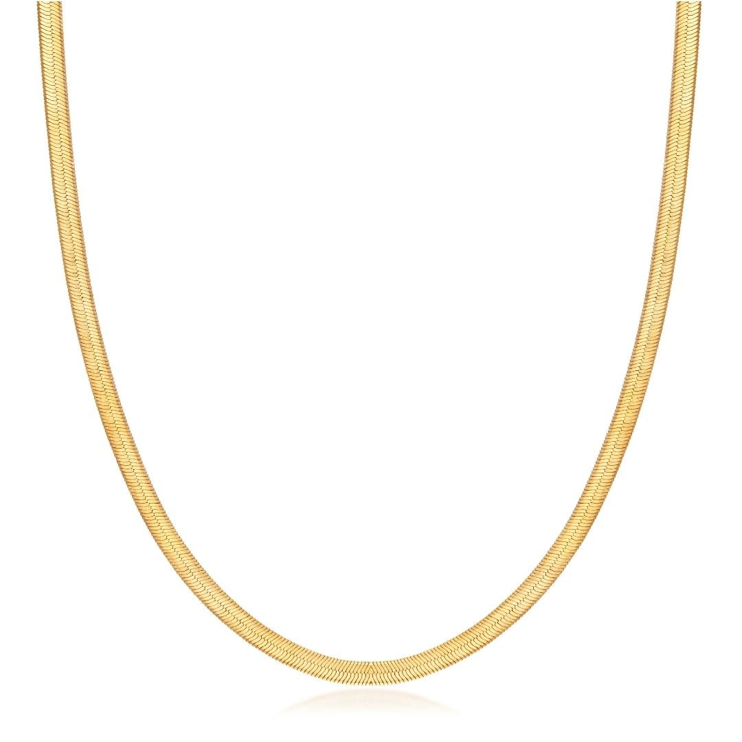 18K Gold Plated 4mm Herringbone Necklace