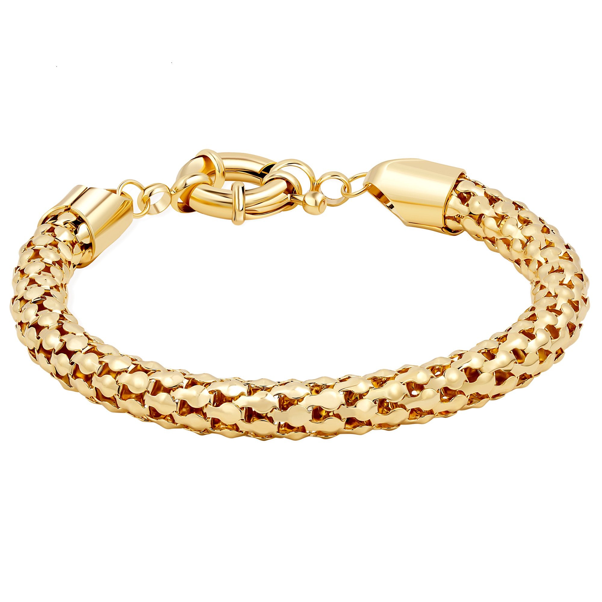 18K Gold Plated Popcorn Mesh Bracelet