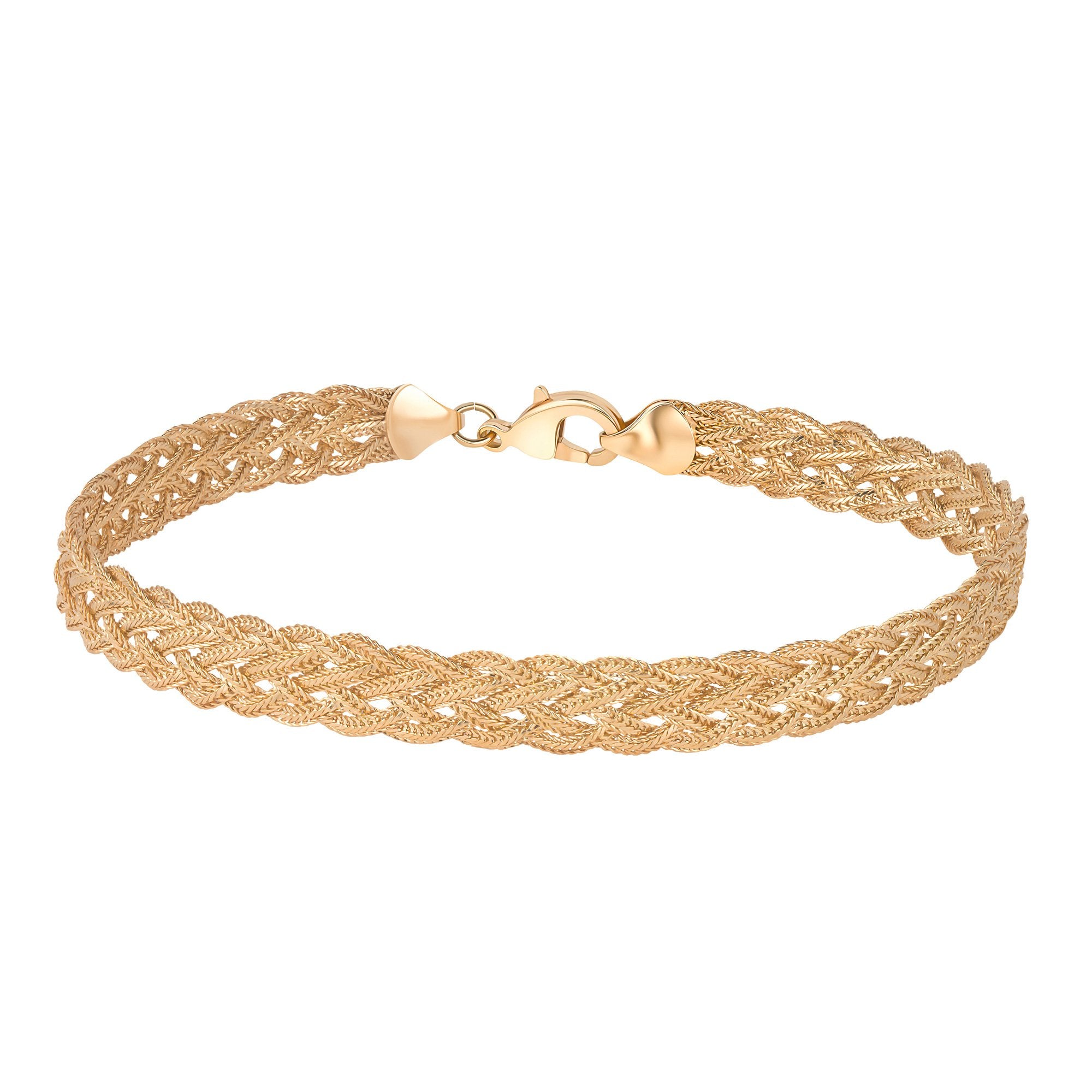 18K Gold Plated Braided Herringbone Anklet